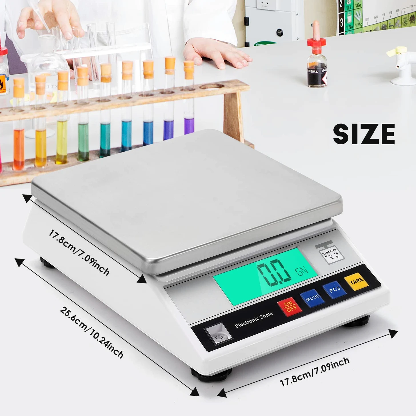 CGOLDENWALL Balanza Analítica Científica de Alta Precisión de 0.1g Digital Electrónica Báscula de de Laboratorio Inteligente Industrial con Función de conteo y Tara Ideal para Lab Joyería(3kg, 0.1g)