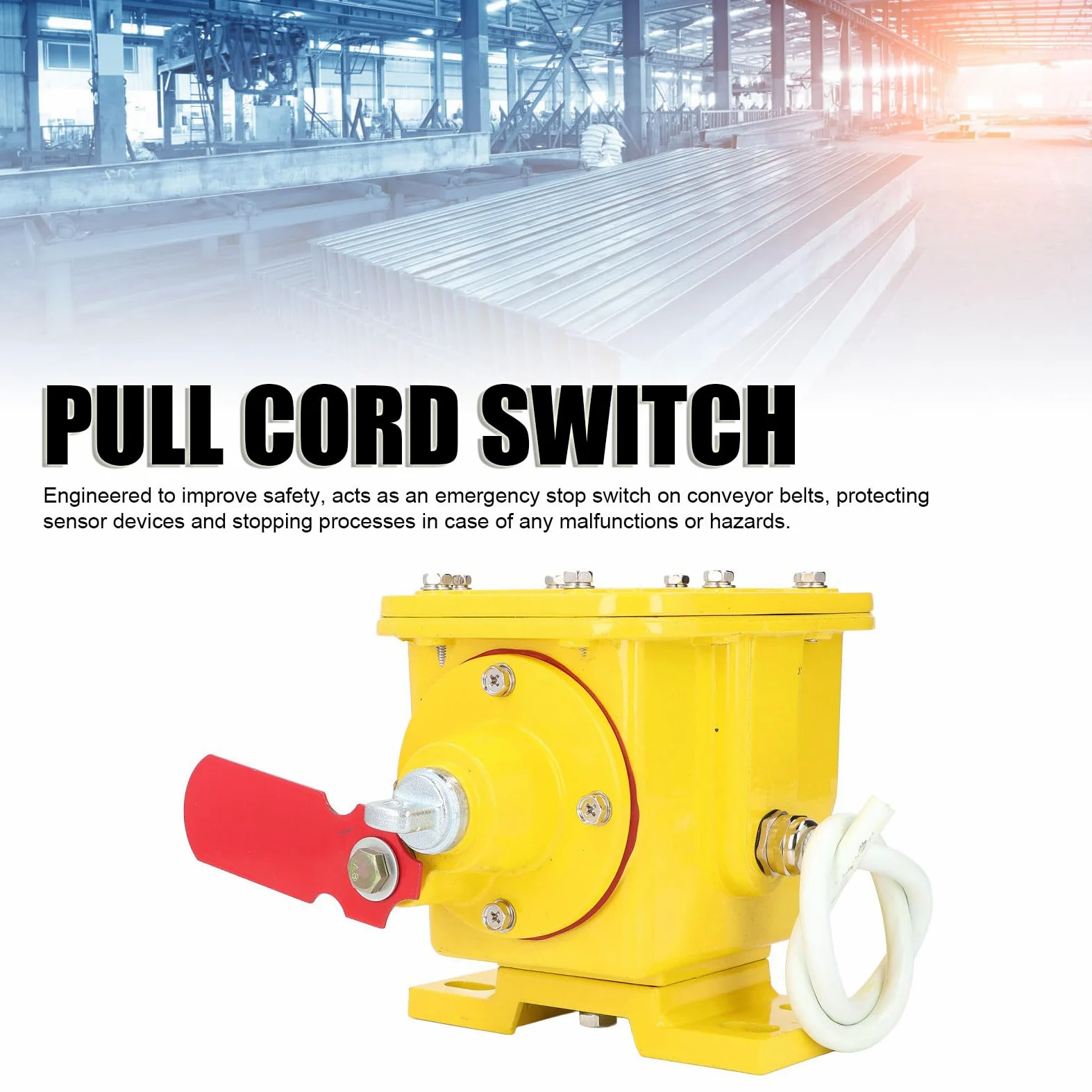 Cinta Transportadora de Aleación de Aluminio, Interruptor de Parada de Emergencia de Seguridad, Dispositivo de Sensor de Protección, Reinicio Manual para Uso Industrial