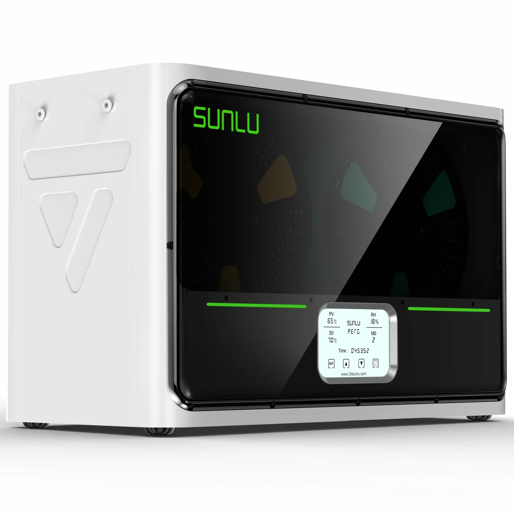 SUNLU Secador Filamento 3D S4, 2024 Nueva Generación Caja Seca de Filamentos para Impresora 3D, Gran Espacio Filament Dryer, Control Auto de Humedad, Calentamiento Rápido, Blanco