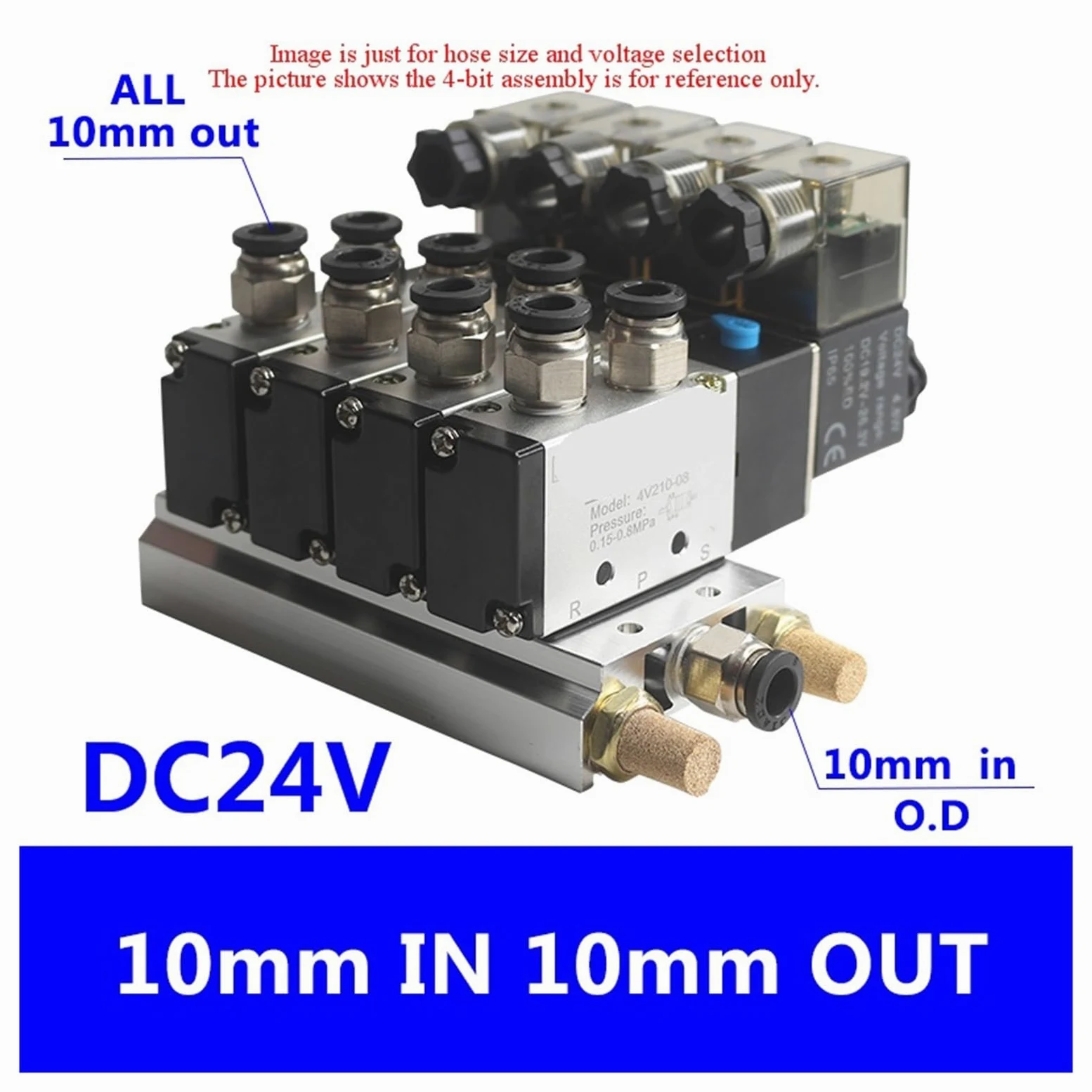 Válvula neumática de colector 4v210-08, Grupo de electroválvulas 5/2, Isla de válvulas, válvula inversora de Cilindro, Distribuidor neumático(3 Combinations)