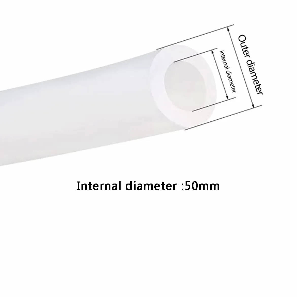 Tubo de silicona flexible de 15 mm a 60 mm de diámetro grande para transferencia de líquidos, tubo suave para bombeo y aplicaciones versátiles.