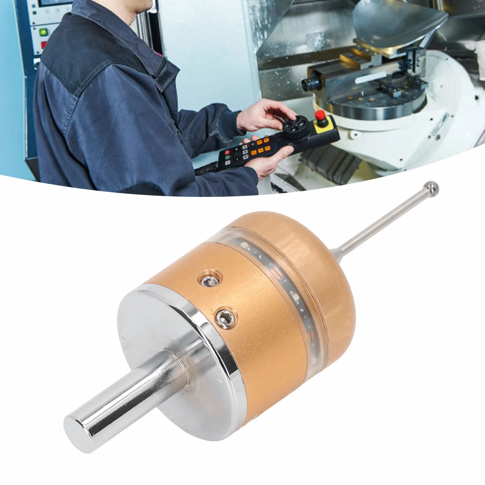 Buscador de Bordes 3D CNC, Sensor 3D de Sonda Táctil CNC de Alta Precisión, Localizador de Bordes Electrónico a Prueba de Agua con Sonda Giratoria de 180 ° para Ejes X, Y Y Z, para Equipos CNC(#2)
