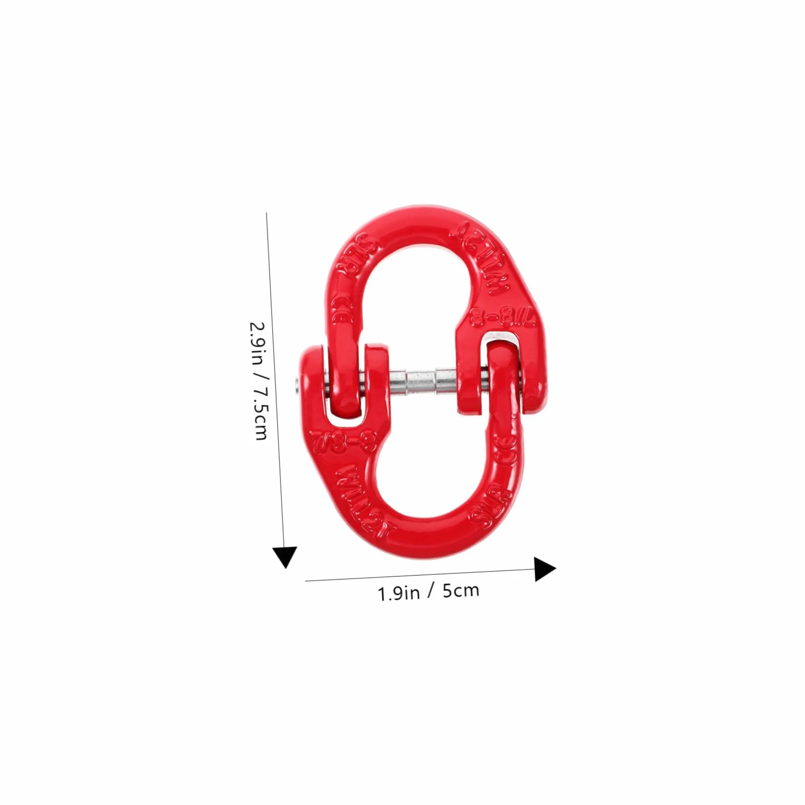 SOLUSTRE Enlace de Acoplamiento de Acero 2t Rojo para Cadena de Elevación Accesorio de Seguridad