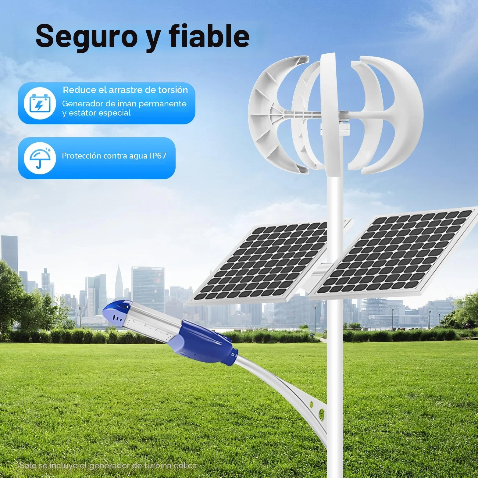 SHZICMY Generador de viento, 600 W, 24 V, turbina eólica, farol vertical, controlador de turbina de viento, turbina de viento con 5 aspas