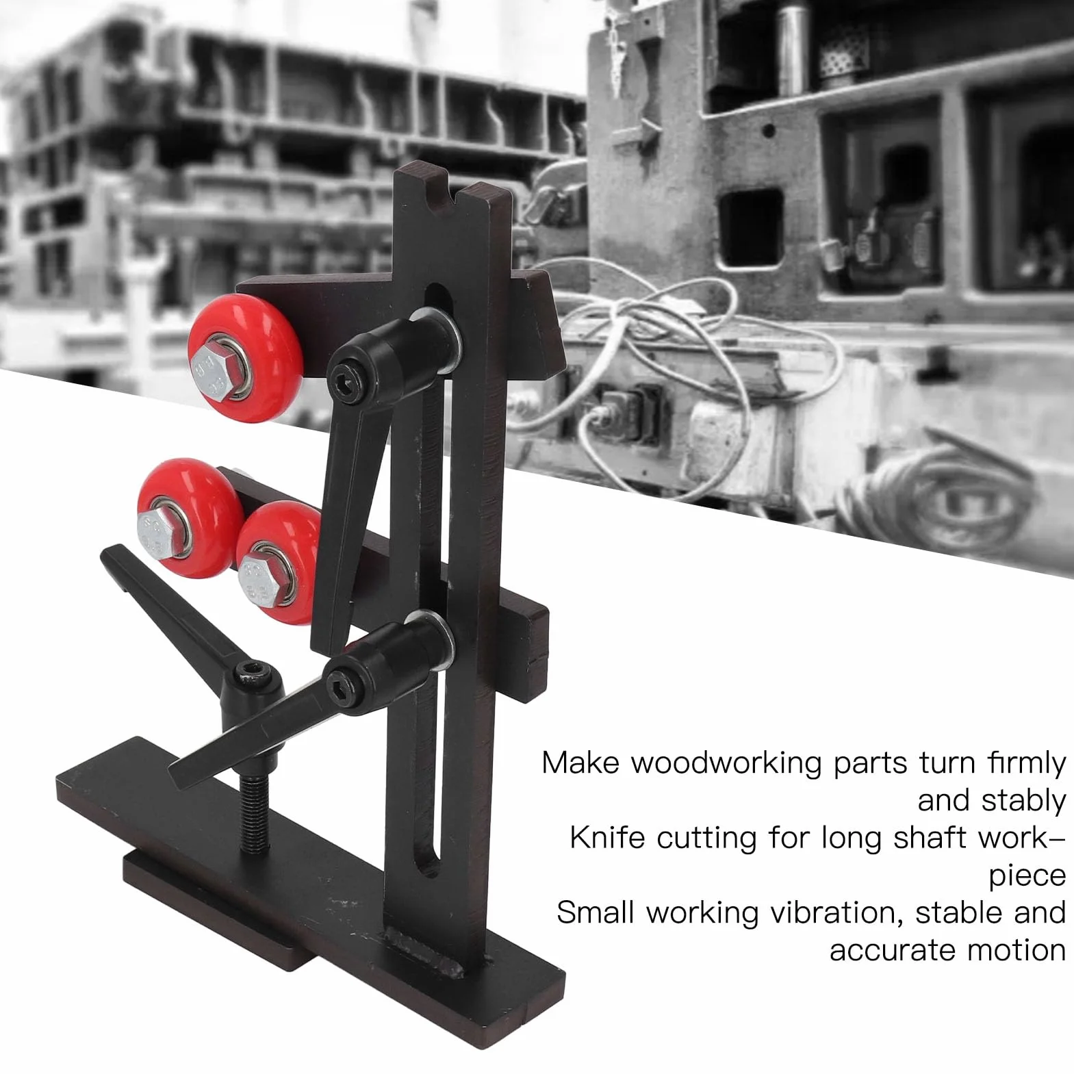 Torno de Madera Soporte Estable de Hierro Fundido con Estructura Estable para Piezas de Trabajo de Eje Largo para Carpintería, 10,6 X 7,9 Pulgadas