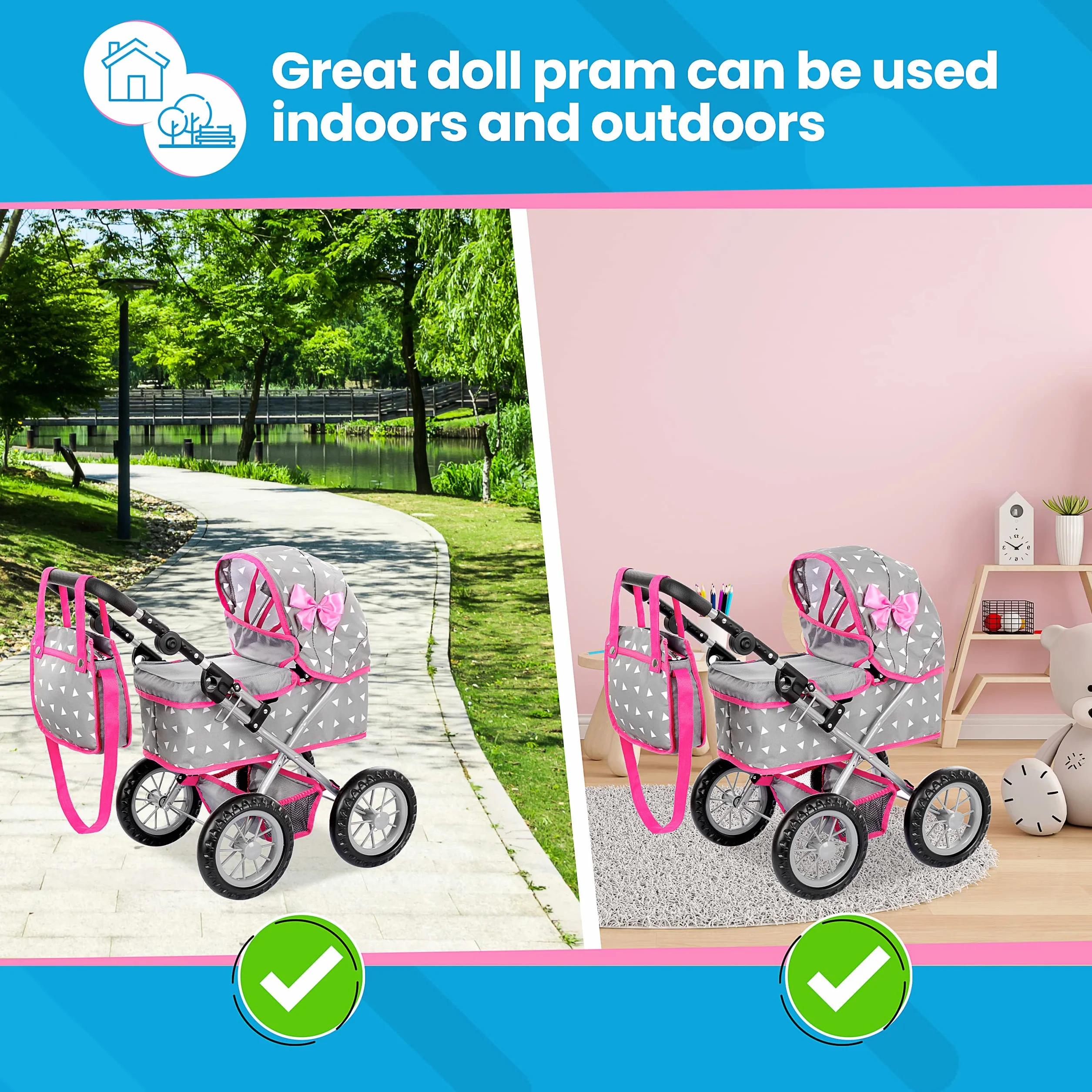 Kinderplay Cochecito para Muñecas Carrito Bebe Juguetes