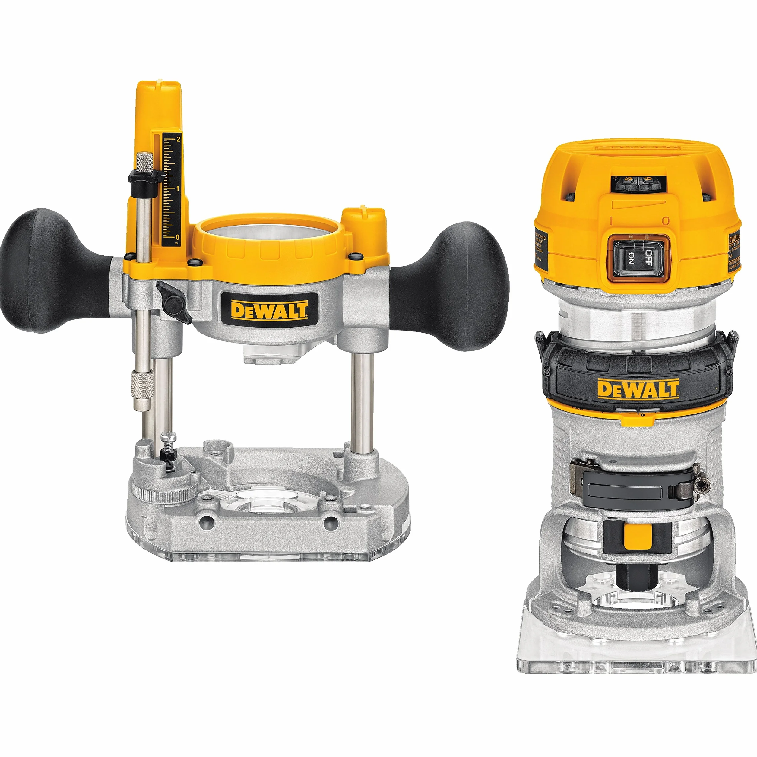 DeWalt D26204K-QS Fresadora Combo 900W-27.000 RPM (6-8 mm) -Electrónica, Negro y amarillo