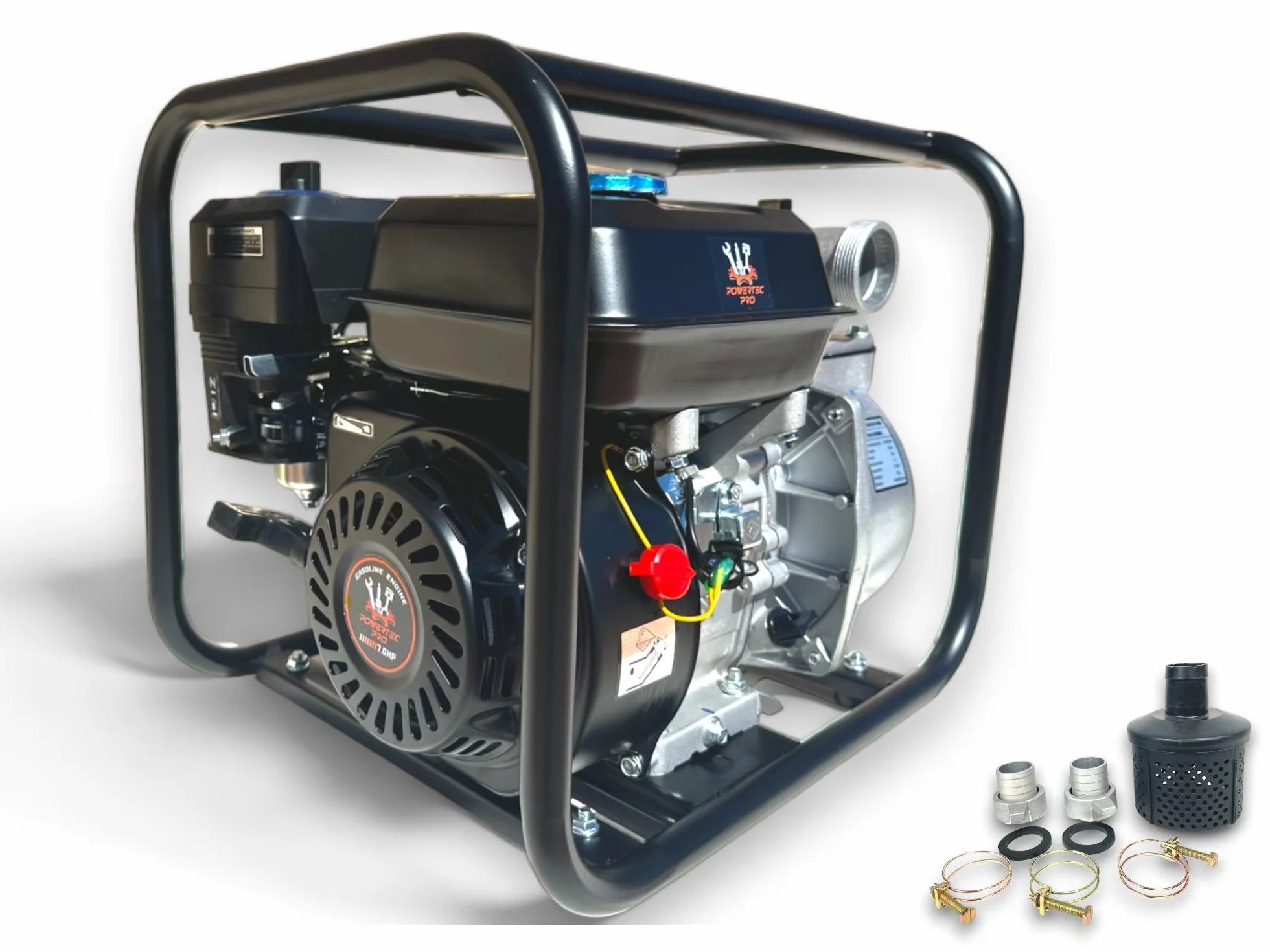 BOMBA DE AGUA GASOLINA CON MOTOR DE 4 TIEMPOS, 163cc CONEXION 50mm 30.000 LITROS POR HORA