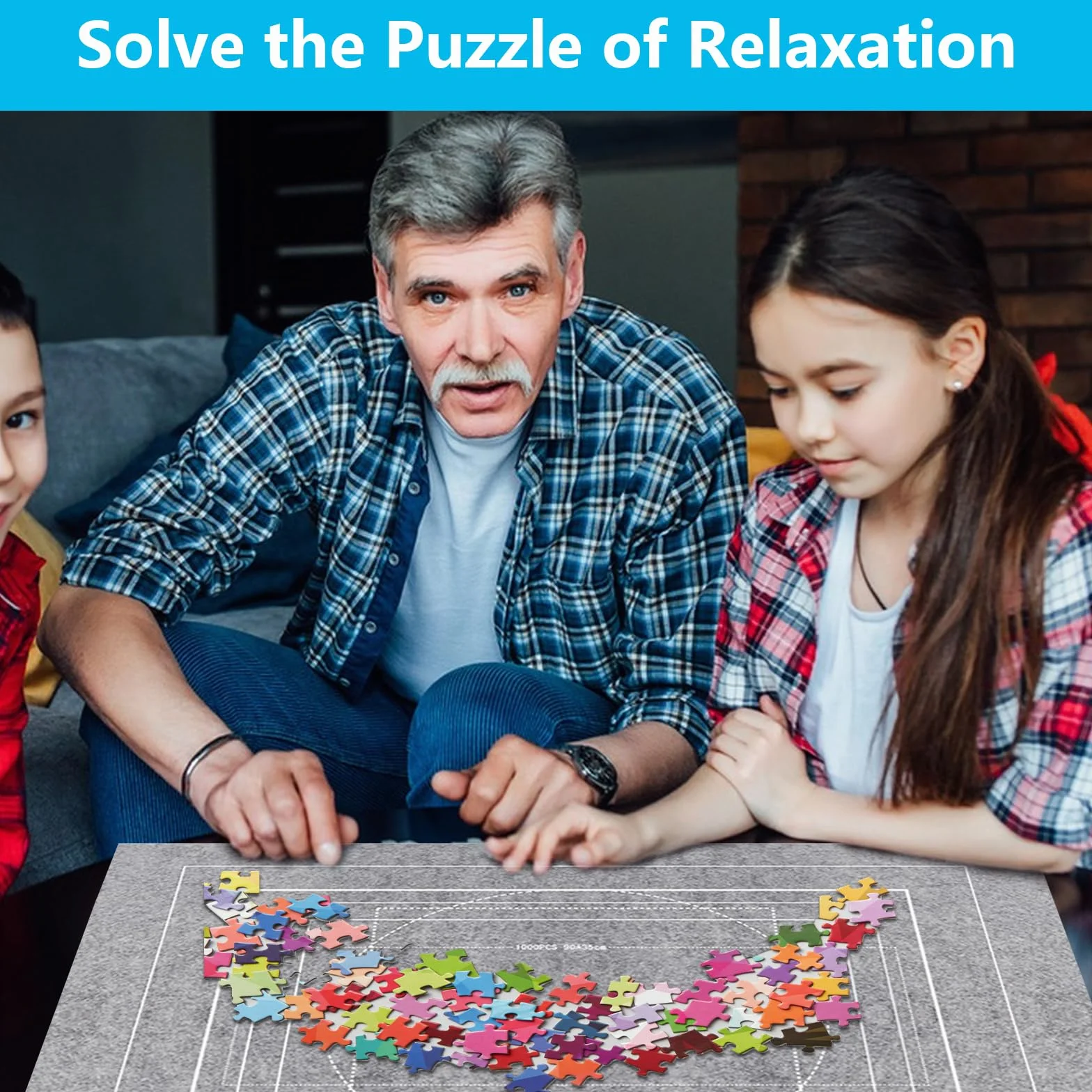 Tapete para Puzzle de hasta 1500 Piezas, Estera de Rompecabezas Portátil Roll Up