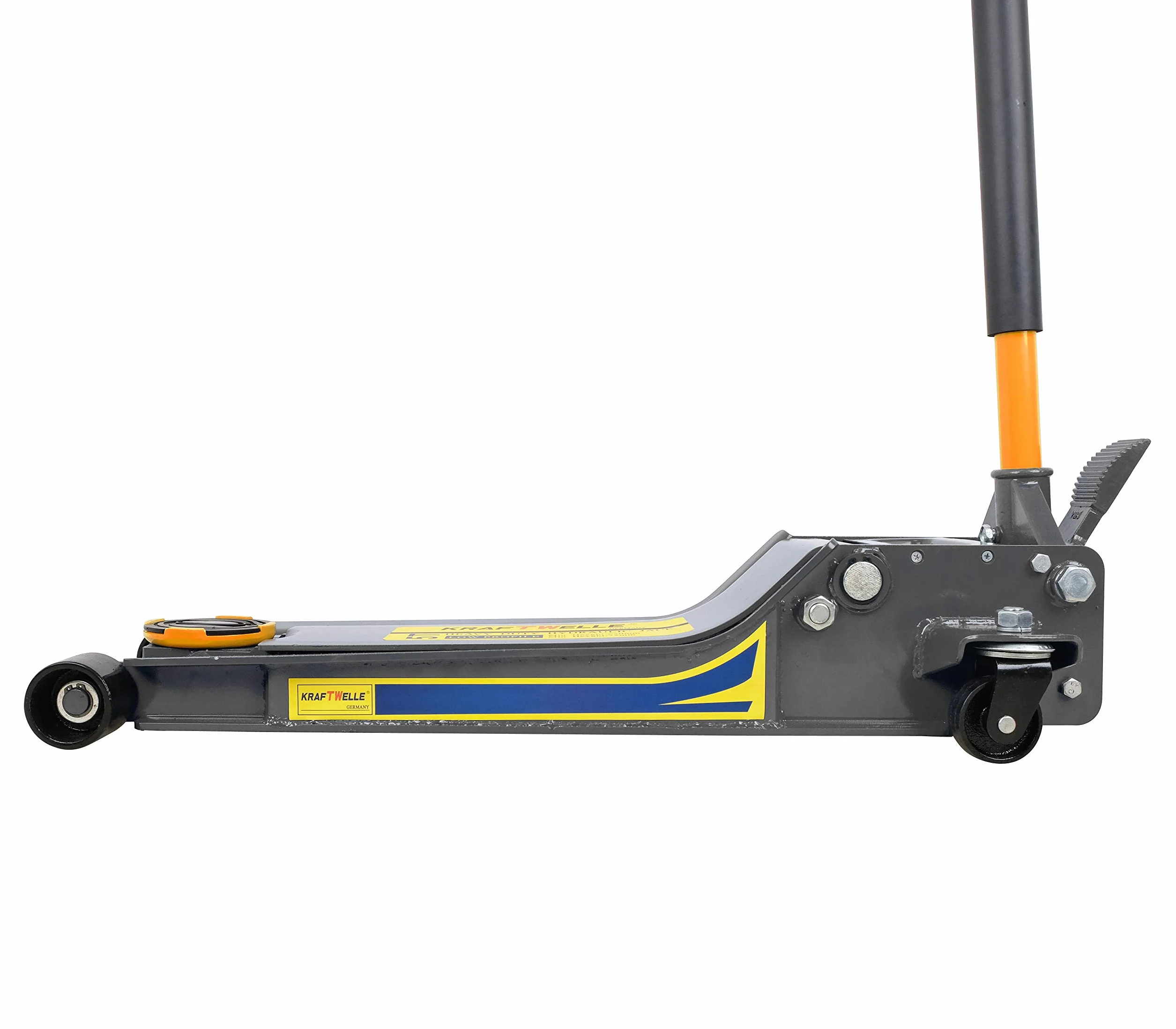 Kraftwelle 5T Profi Gato hidráulico de carretilla automotriz plano azul (profundidad de inserción 75 mm, altura máxima 620 mm, capacidad de carga 5000 kg)
