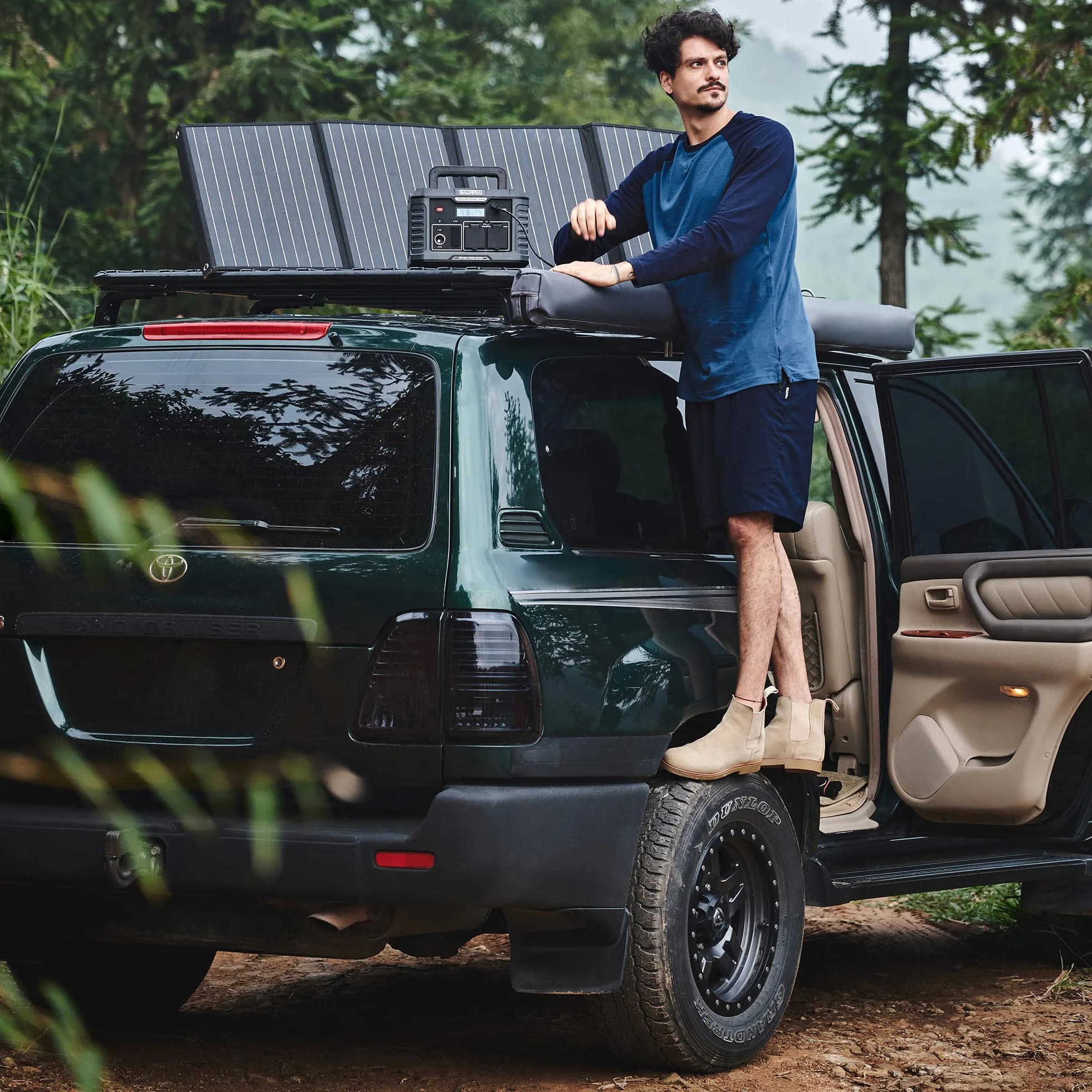 BALDERIA Solarboard 200W | Panel solar plegable | Placa solar para estaciones de energía, baterías, generadores móviles | Con DC, USB, 4 soportes y asa | Para exteriores, camping, autocaravana, barco