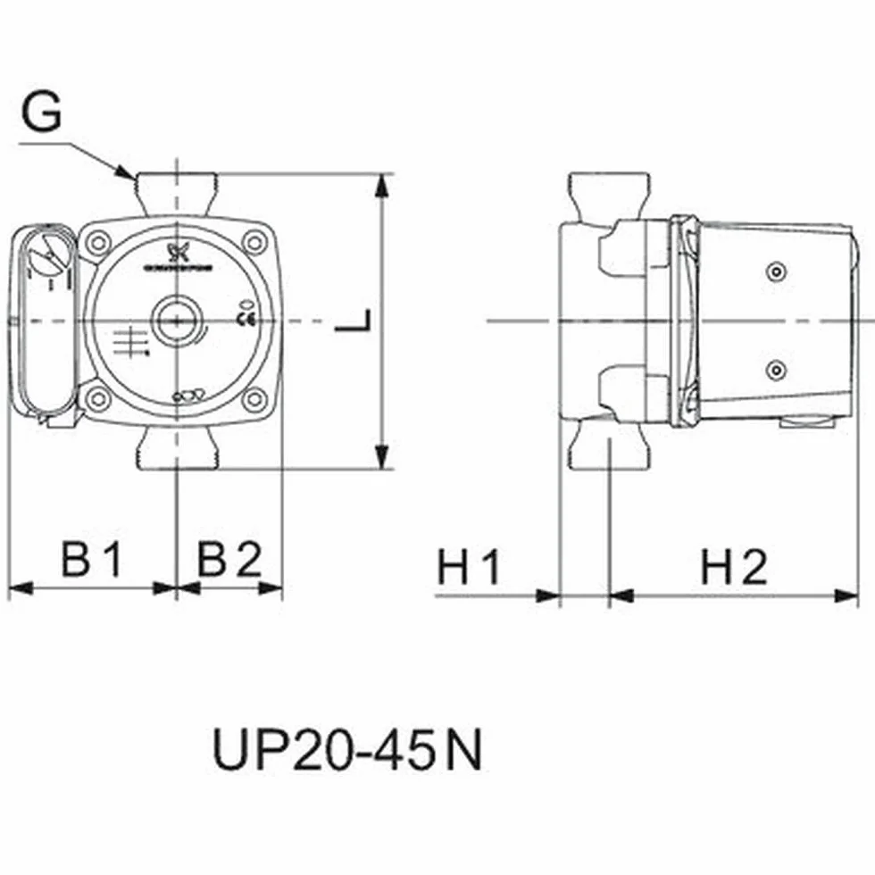 Grundfos up-n - Bomba up 20-30n 1x230v 1.1/4" 150mm