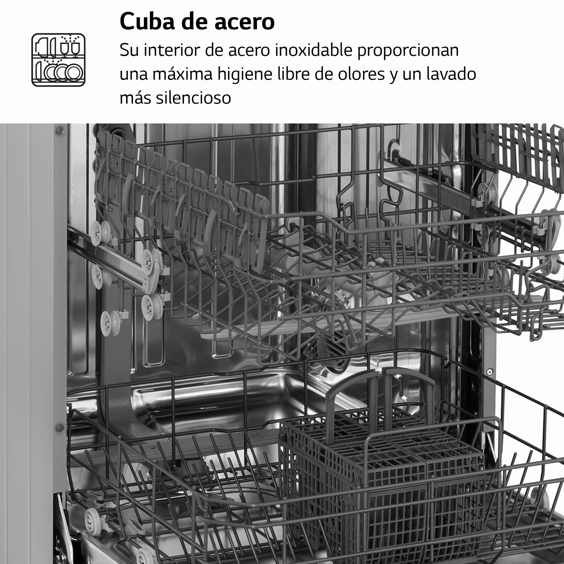 LG Lavavajillas 60 cm 13 cubiertos Serie 100 Inox Antihuellas