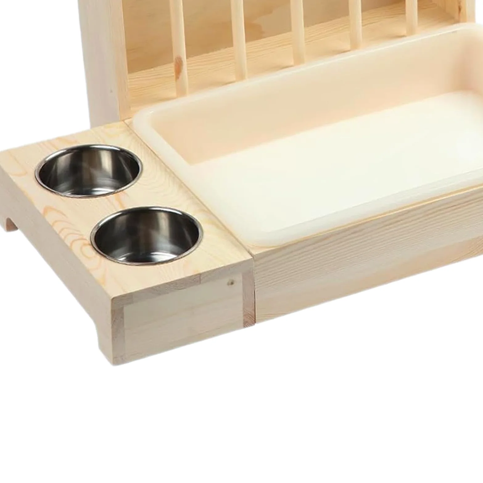 Comedero de Madera para Conejos, Comedero/baño para Chinchillas Y Jerbos.