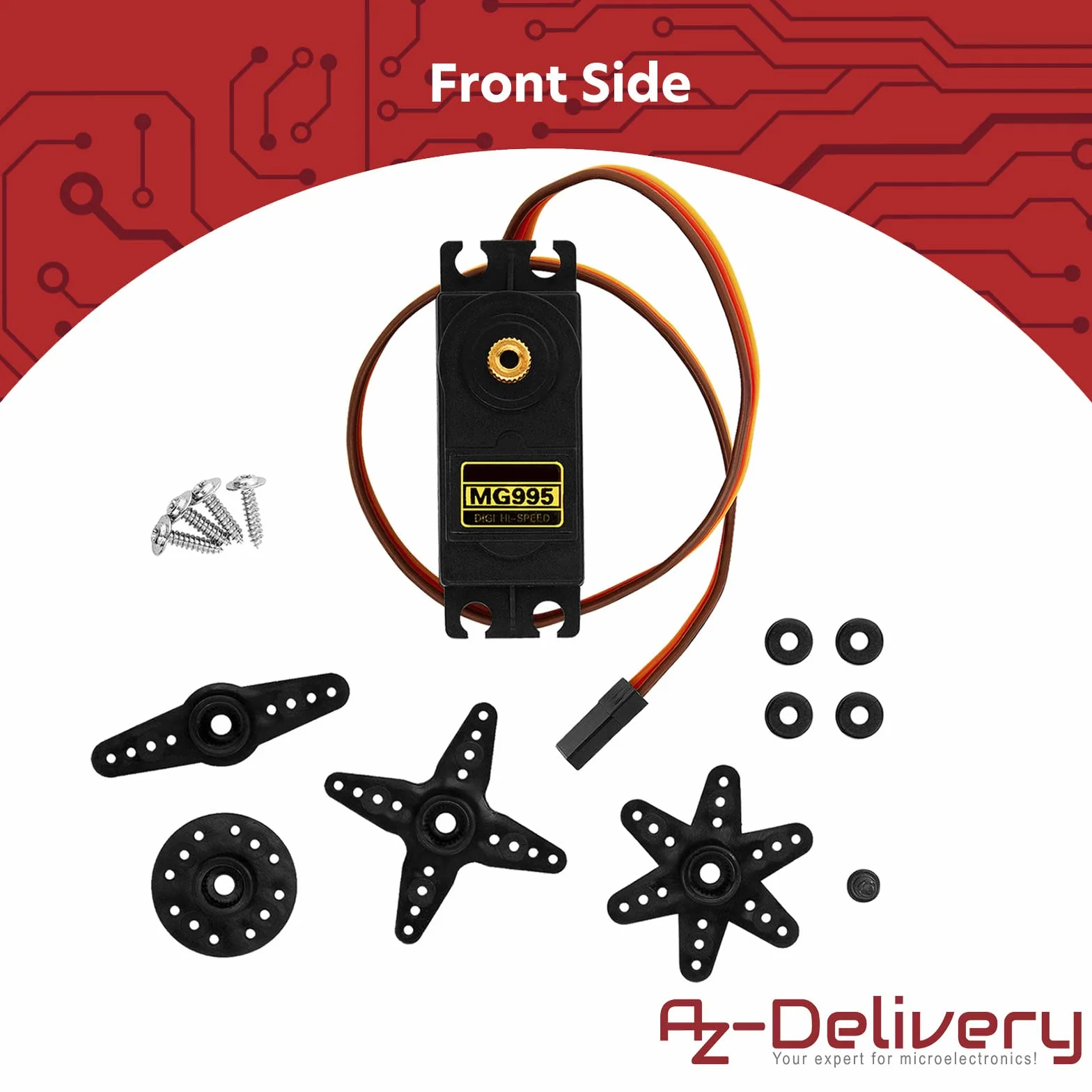 AZDelivery 3 x MG995 Micro Digital Servo Motor para RC Robot Avión Helicóptero Compatible con Arduino