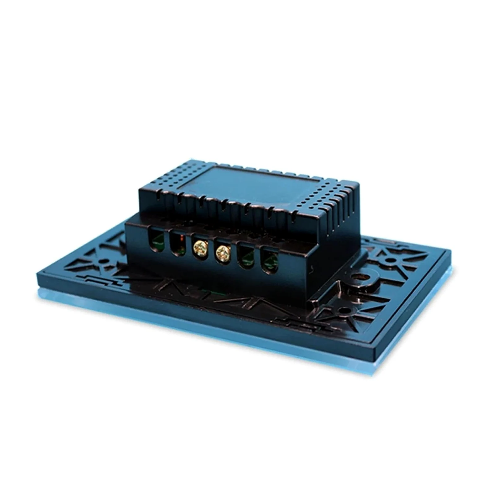 Timbre de puerta con panel táctil de cristal, pantalla de reinicio, interruptor de pared.(Black)