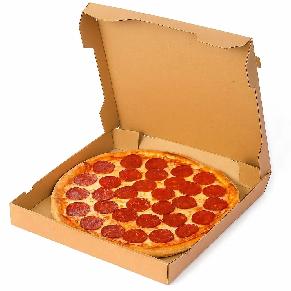 TELECAJAS | 50 Cajas Pizza 40 cm Anónima | Cuadrada Marrón Robusto Kraft Anónimas | Pack de 50
