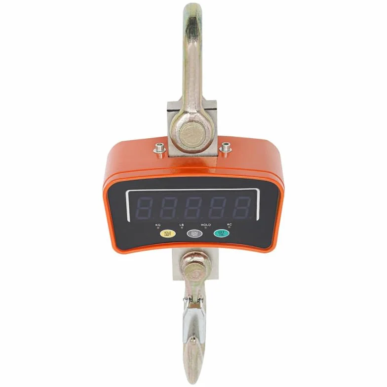 Gancho pesador digital de 5 toneladas – Báscula colgante profesional – Precisión 2 kg – Batería recargable