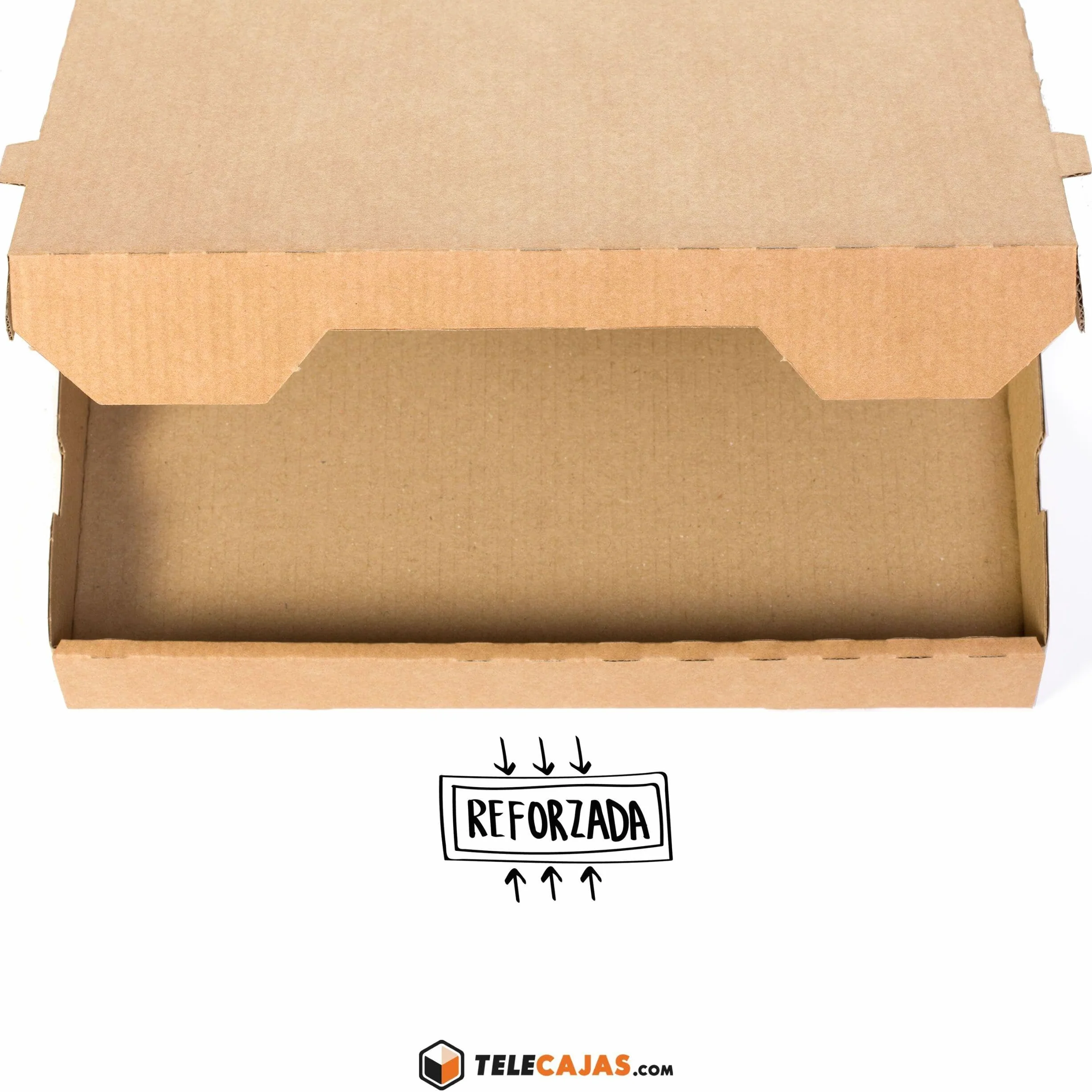 TELECAJAS | 50 Cajas Pizza 40 cm Anónima | Cuadrada Marrón Robusto Kraft Anónimas | Pack de 50