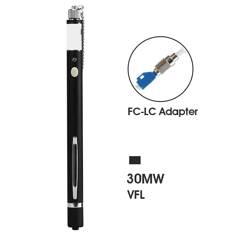 Medidor de probador de Cable de localizador Visual de fallas de fibra óptica con bolígrafo de luz roja de 30mw con conector Universal