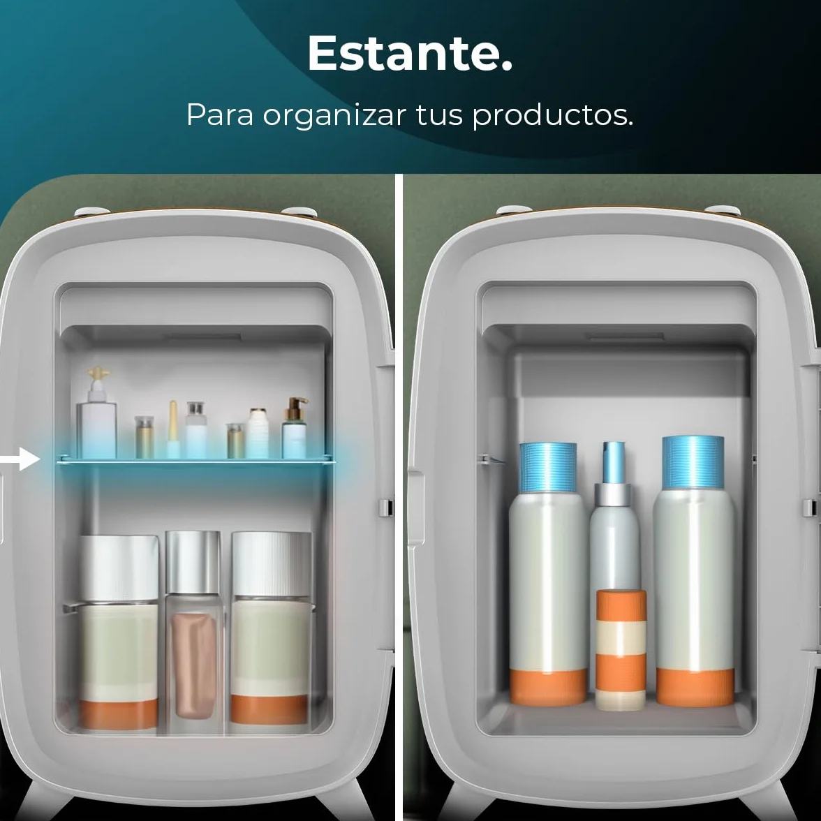 Cecotec Bamba CoolingBeauty 6000 Mirror Rose Mini Frigorífico 6L Nevera Pequeña Cosméticos Puerta Espejo LED