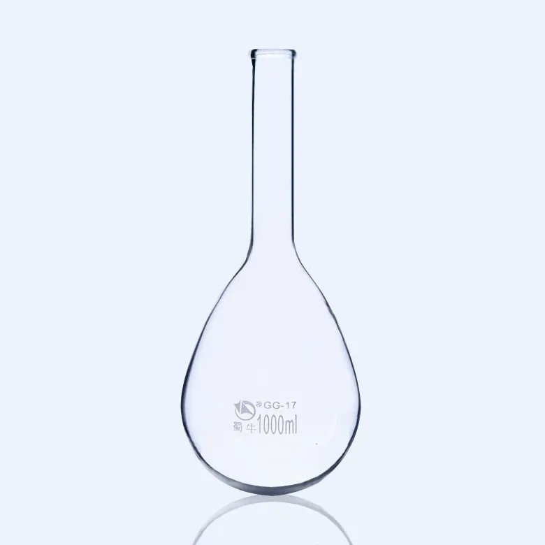 matraz de laboratorio, Frasco de vidrio de silicato de cuello largo con fondo redondo Kjeldahl de laboratorio, varios tamaños(1000ml)