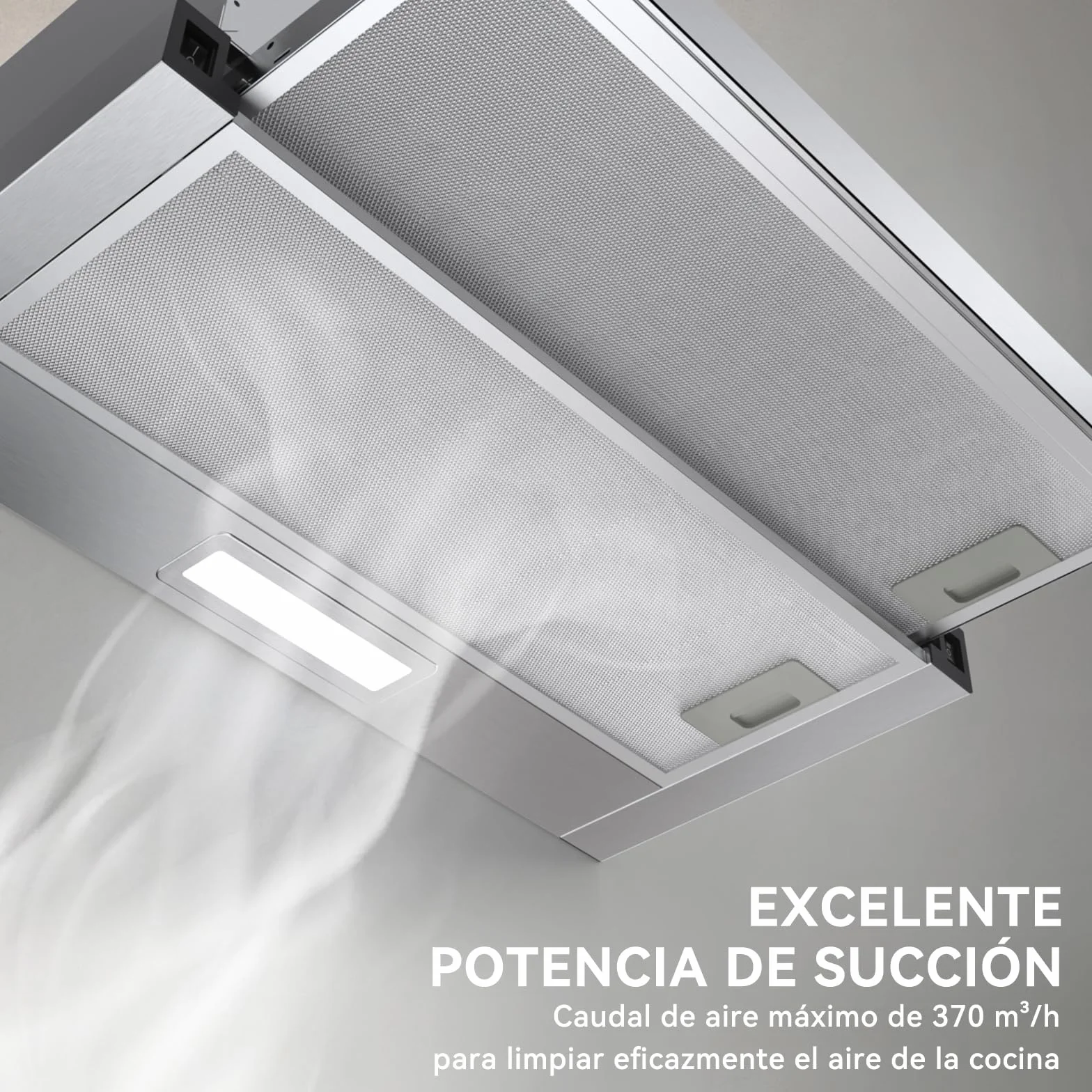 Hermitlux Campana Extractora Telescópica 60cm 360m³/h Acero Inoxidable LED