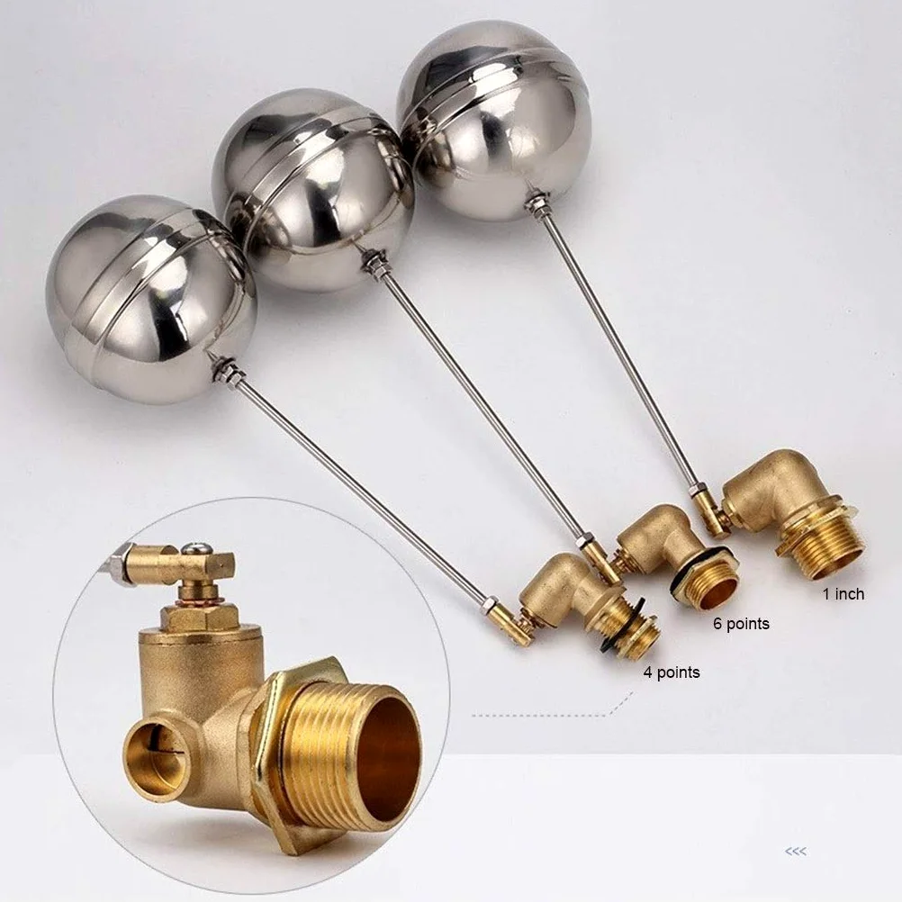 Válvula de flotador acero inoxidable con núcleo cerámico 4/6 puntos/1 pulgada, interruptor control nivel tanque agua(1 Inch Brass ceramic)