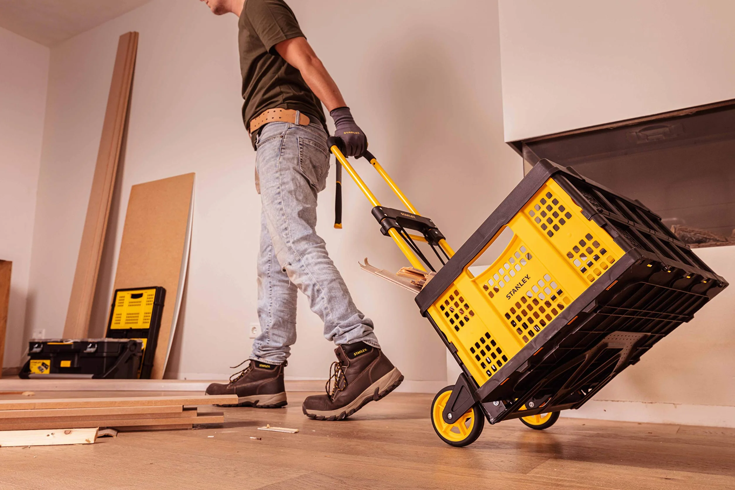 Stanley FT580 Carretilla de mano plegable amarilla
