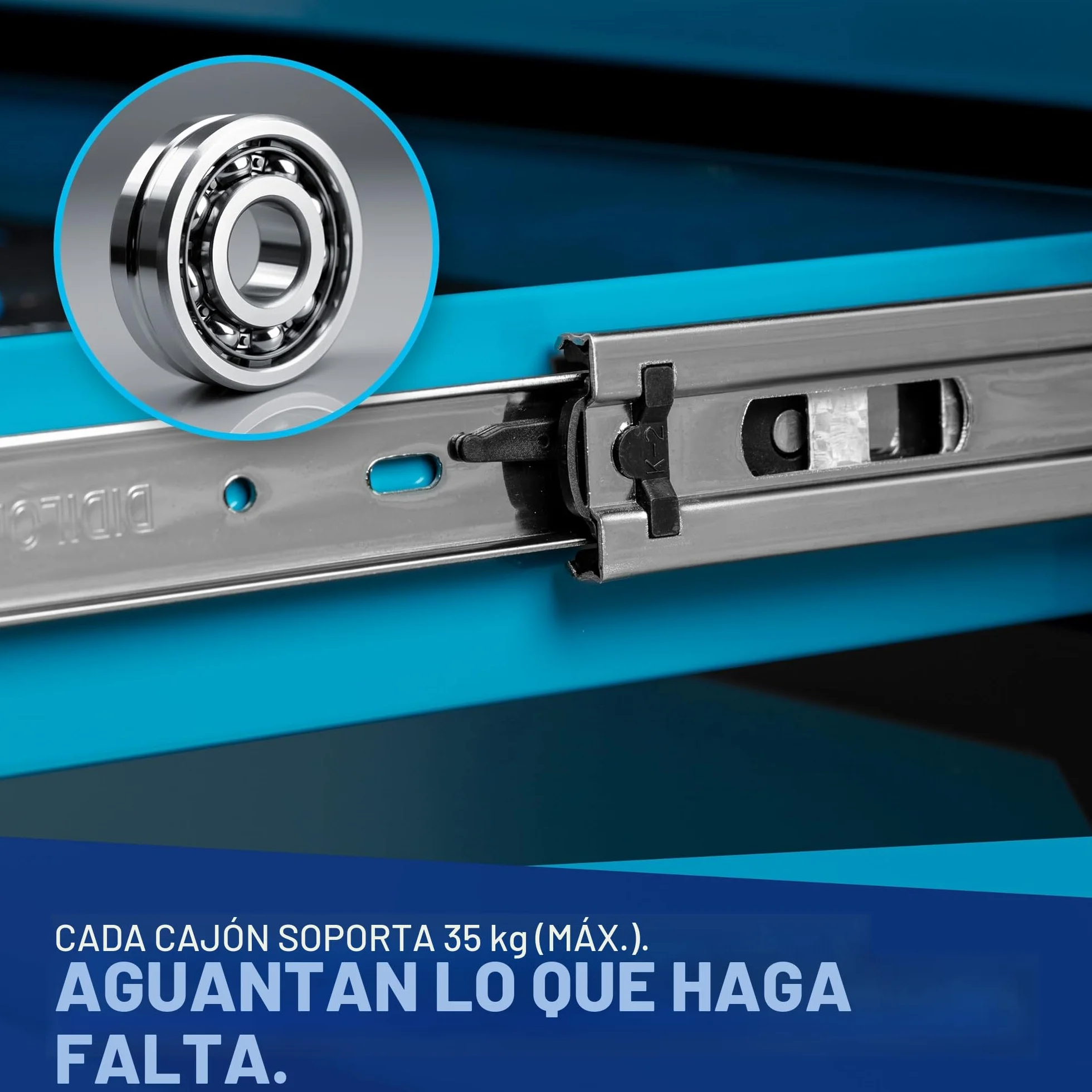 NTG Carro de Taller con 252 Herramientas, 7 cajones, cajón Cargo, Placa de Acero Inoxidable, con Cerradura