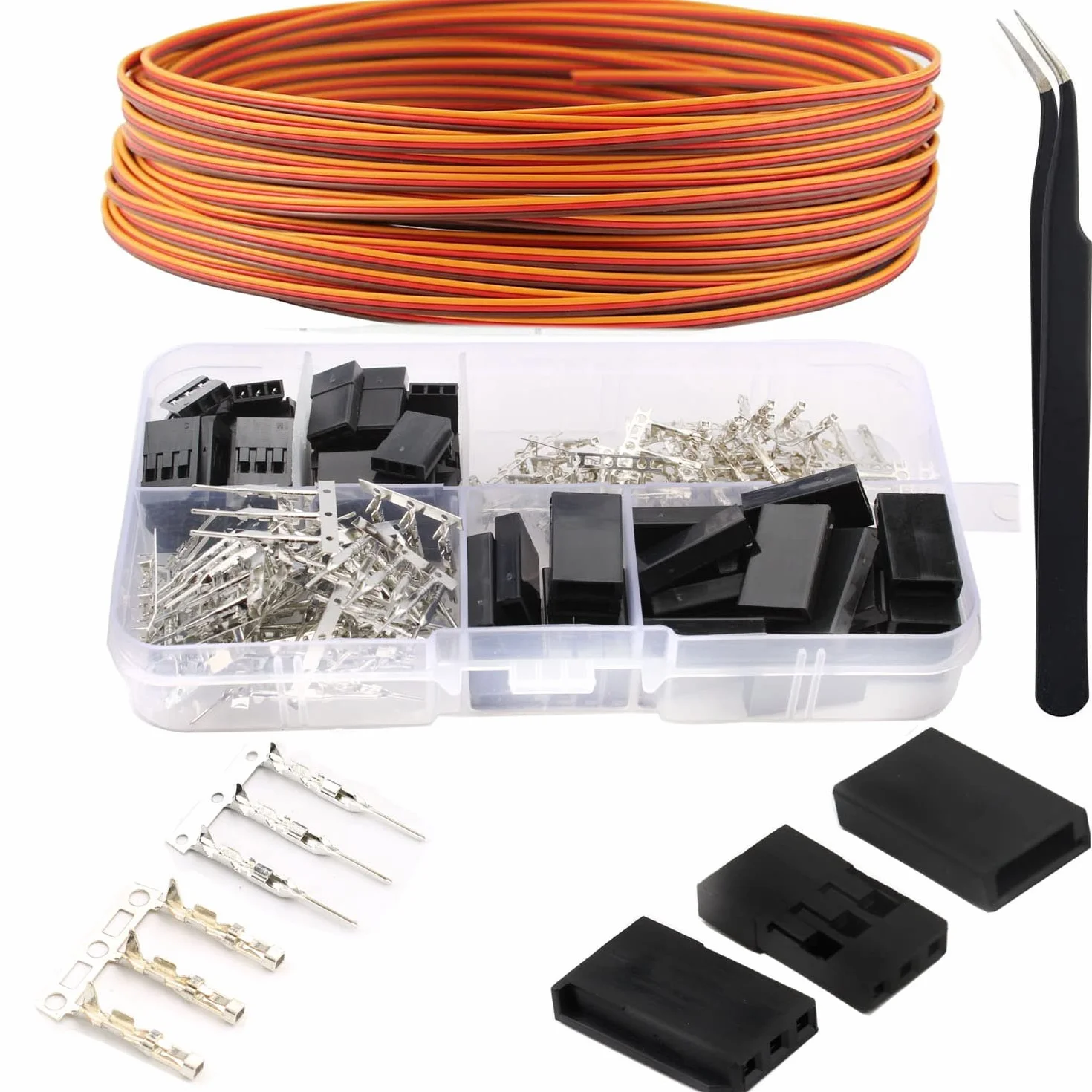 RUNCCI-YUN 180Pcs Dupont Connector Kit 2.54mm JR Futaba RC Servo Extension