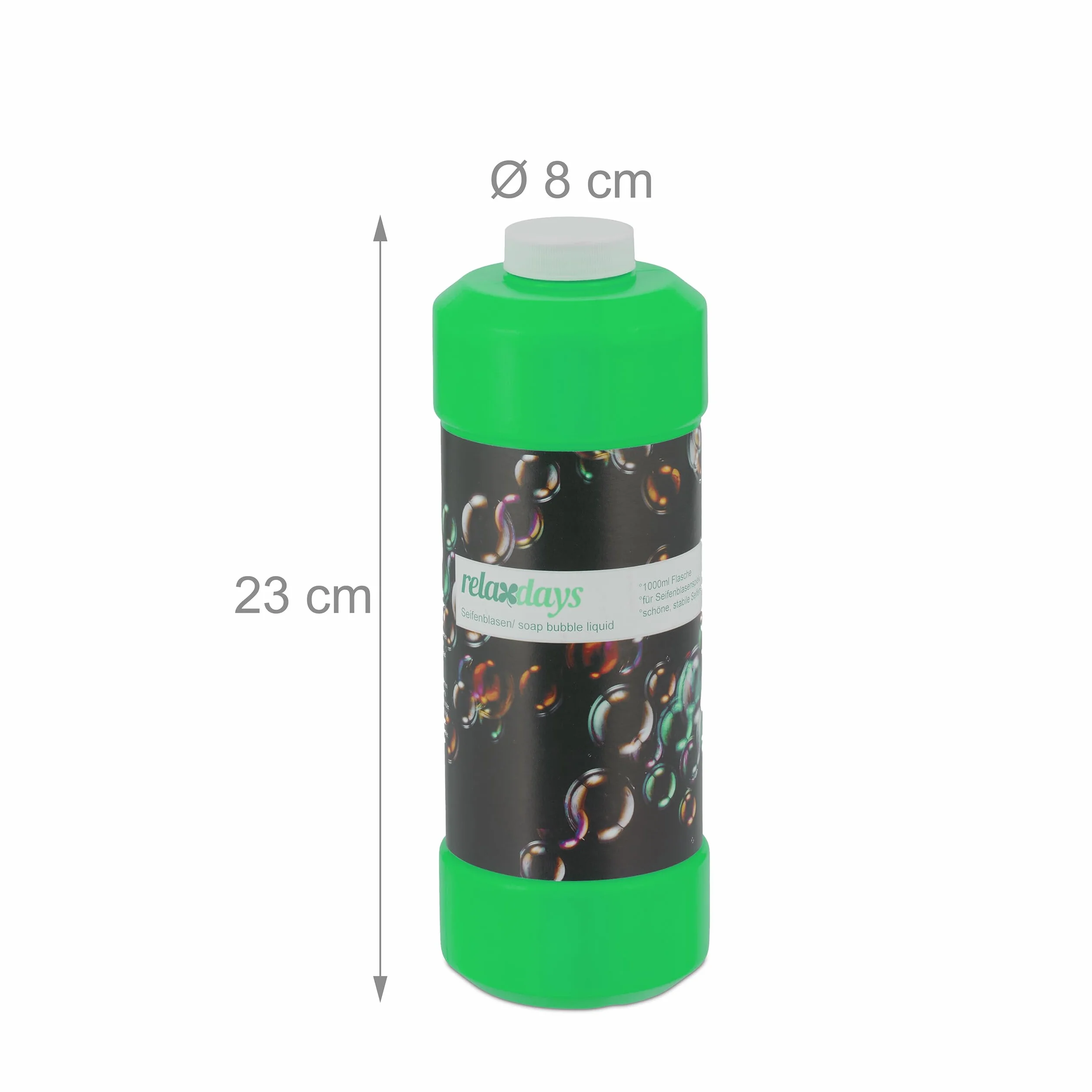 Relaxdays Botellas de Líquido Burbujas de Recambio Set 2 1 L Máquinas de Pompas Verde