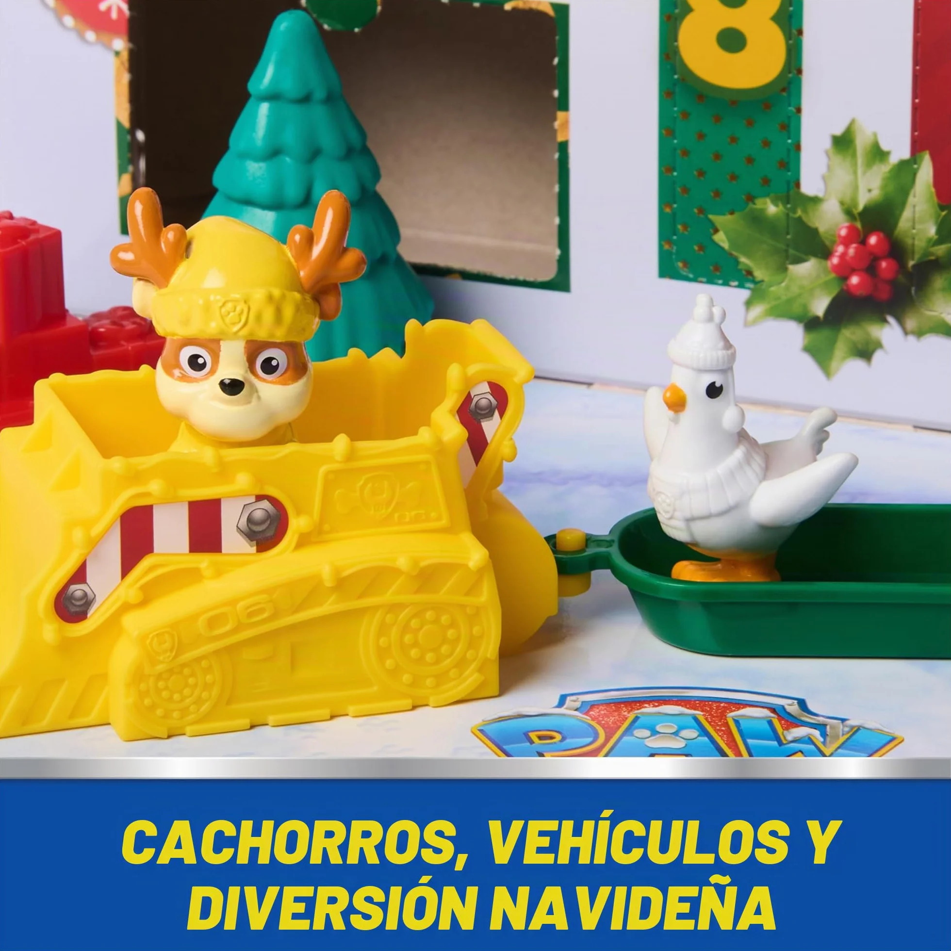 PAW PATROL Calendario de Adviento 2025 con 24 sorpresas de juguete, 7 vehículos y 11 figuras