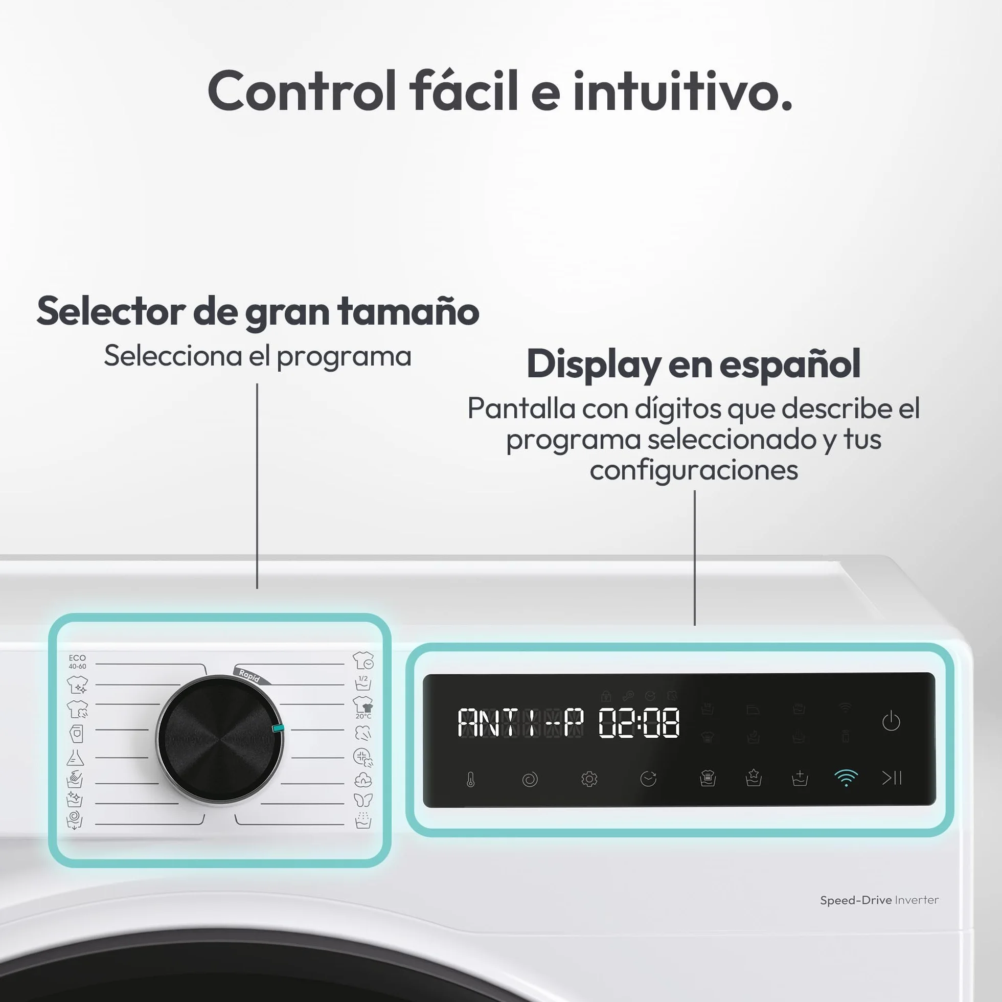 Candy ProWash 500 BR 410BL8-S Lavadora 10 kg 1400 RPM Display Digital WiFi Motor Inverter SpeedDrive Blanco