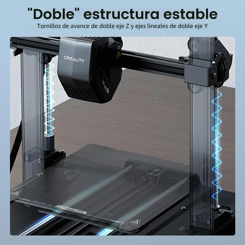 Creality Ender 3 V3 SE Impresora 3D con Velocidad de impresión de 250 mm/s Sensor de tensión táctil CR Extrusor Directo Doble Eje Z y Eje Y Impresión 8.6 * 8.6 * 9.8in