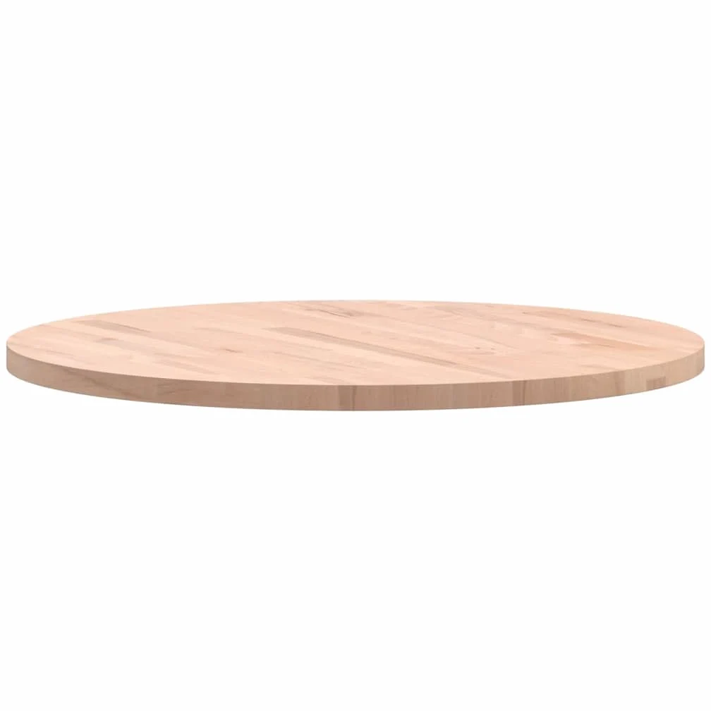 vidaXL Tablero Redondo, Superficie de Mesa Auxiliar, Tablero de Mesa de Centro, Tablero de Muebles de Repuesto, Madera Maciza de Haya Ø70X2,5 cm