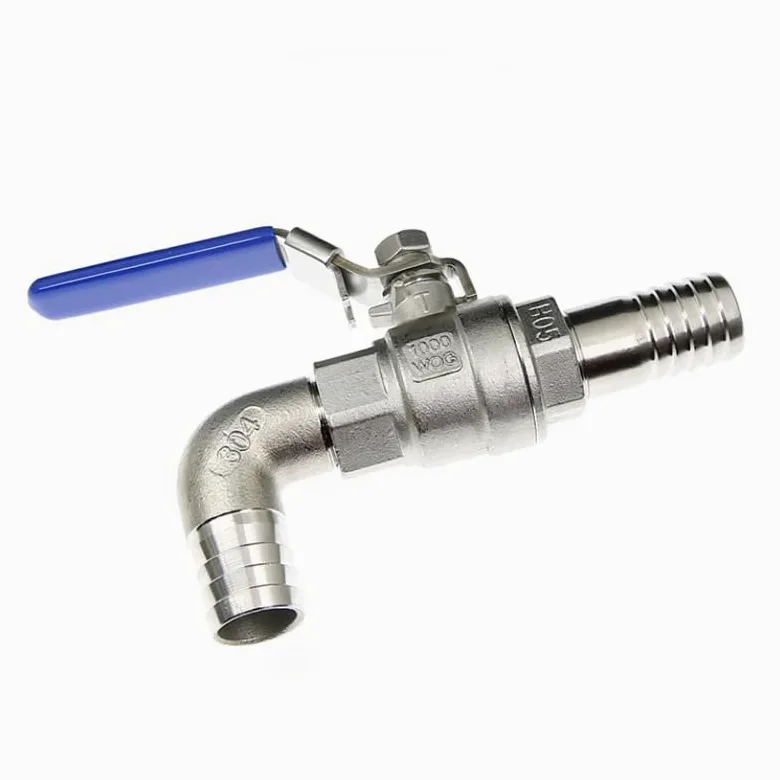 Adaptador para Grifo de depósito de Agua Válvula de Bola de Drenaje bidireccional de Acero Inoxidable 304 con Espiga for Manguera for Conector Adaptador de Agua(Through,32mmBSP132mm)