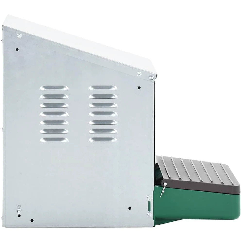 Nestomatic Abroll - Caja nido para aves de corral, chapa de metal galvanizado y plástico ABS, 49 x 31 x 42 cm, con bandeja colectora, base de nido de polietileno, para establo, casa, cabaña