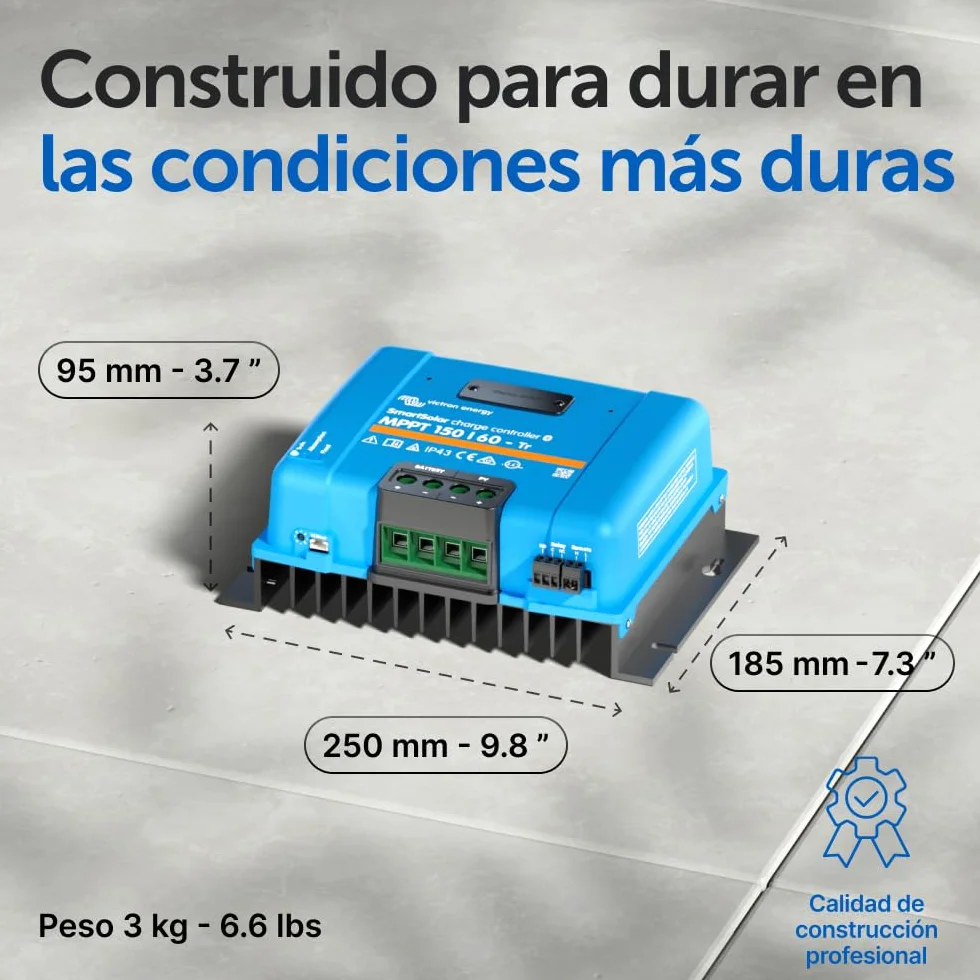 Victron Energy SmartSolar MPPT TR 150V 60 amperios 12/24/36/48-Voltios Controlador de Carga Solar (Bluetooth)