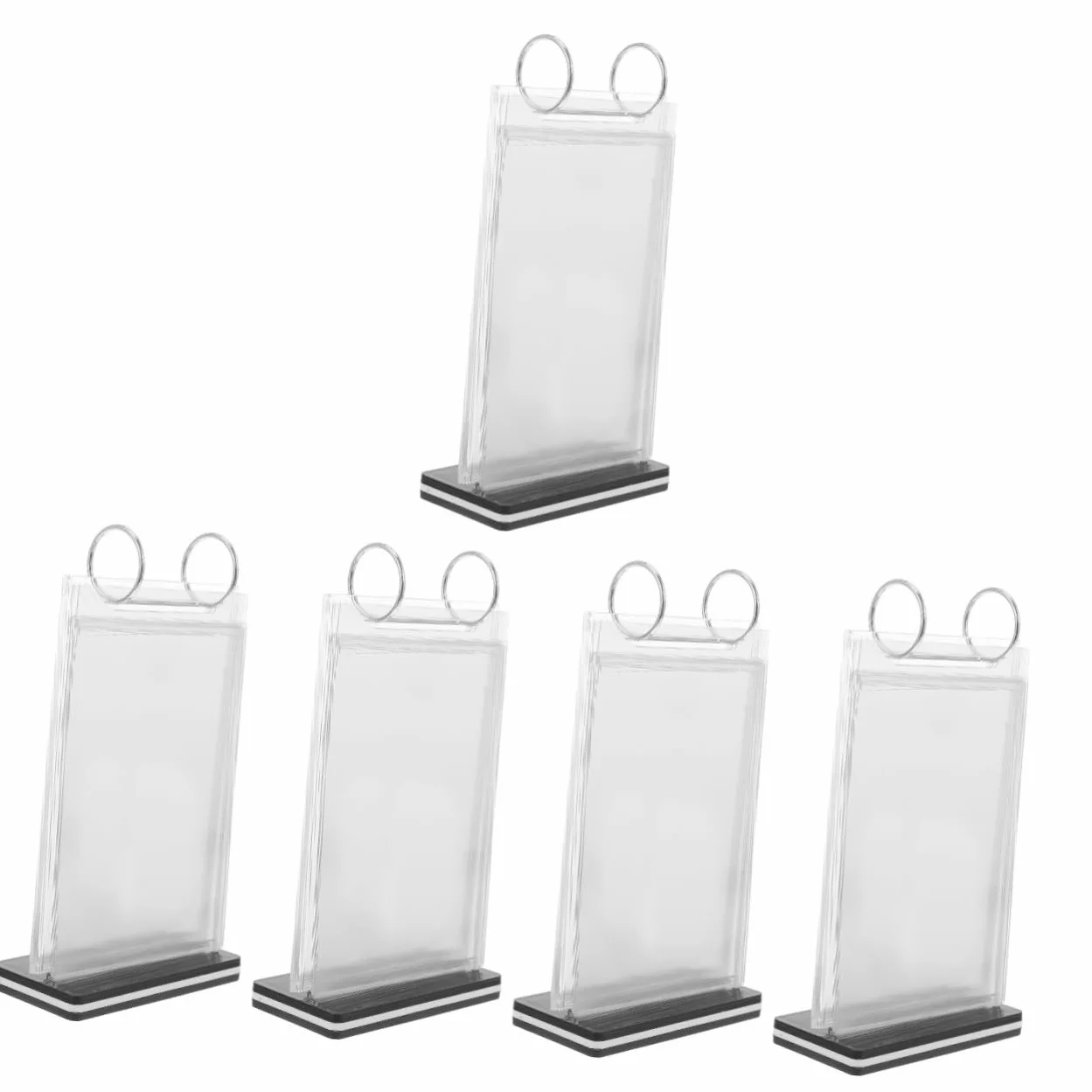 5piezas Soporte De Menú De Escritorio Transparente Para Restaurantes Exhibidores Estables Para Carteles Porta Menús Ligero y Fácil De Usar Para Tiendas y Eventos