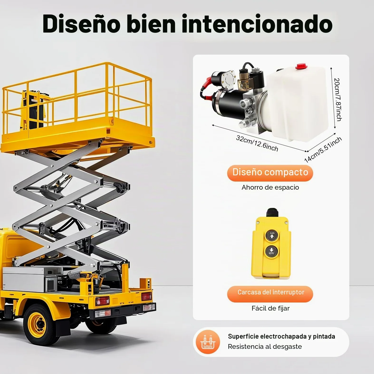 Bomba hidráulica de 12 V, 800 W, 1,5 L, prensa hidráulica con conector y carcasa de interruptor, 2850 rpm, bomba hidráulica eléctrica de acción simple para camión volquete, descarga, elevación