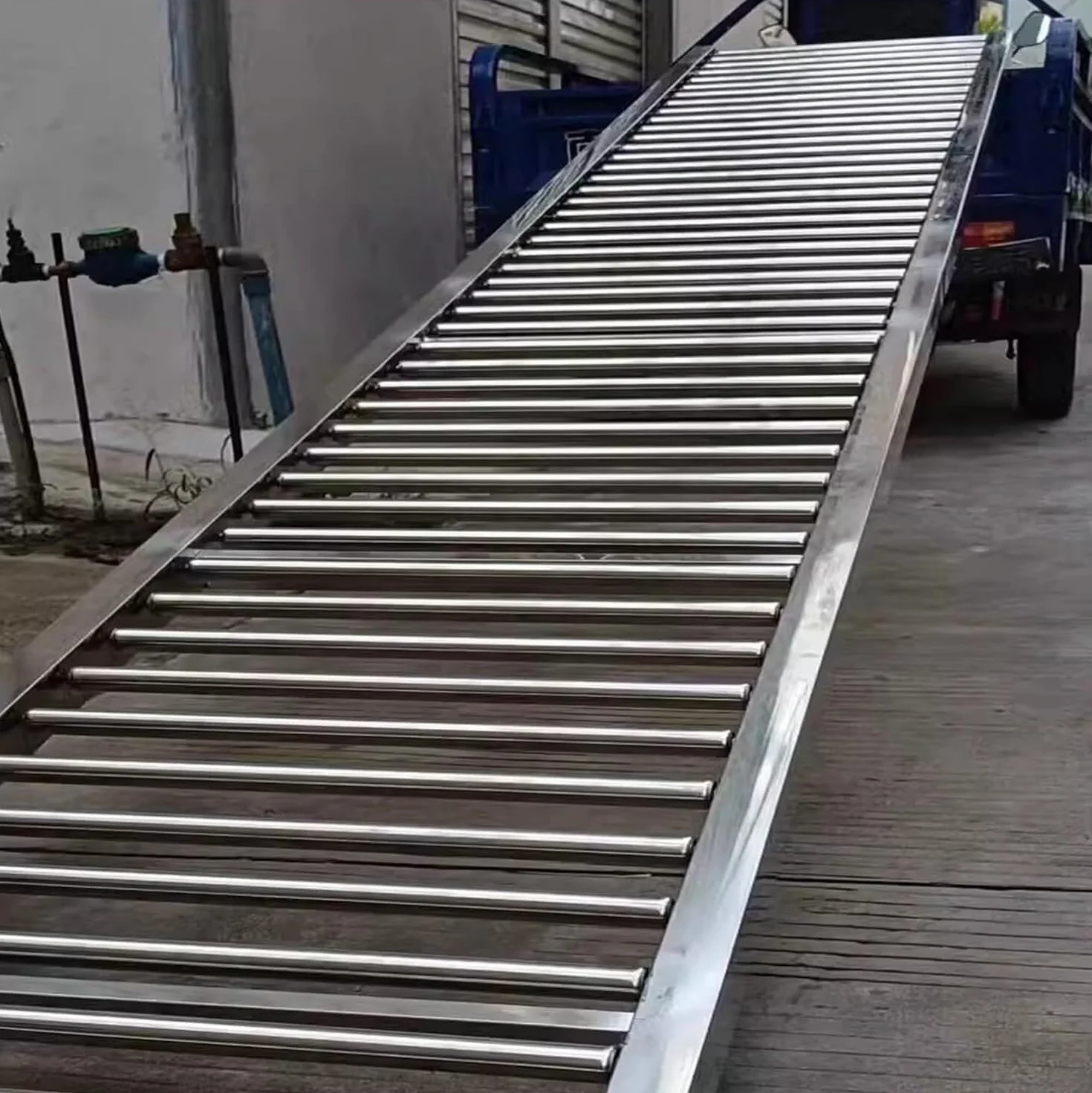 Cinta transportadora de rodillos sin alimentación resistente para camiones comerciales y almacenes, 50 x 100 cm