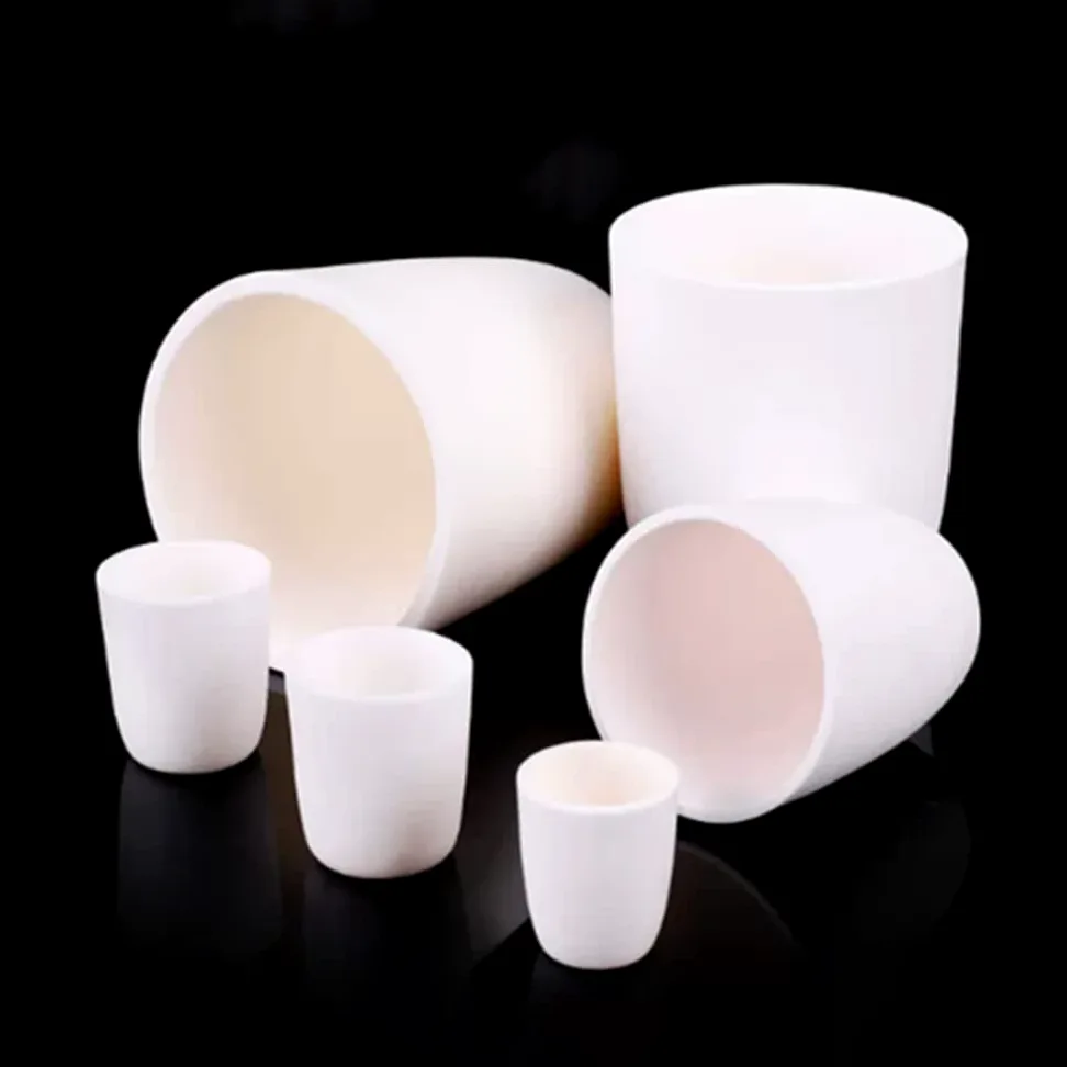 Crisol de corindón de alúmina 99%, crisol de laboratorio de alta temperatura for sinterización y resistencia química, 1 ud.(30ml)