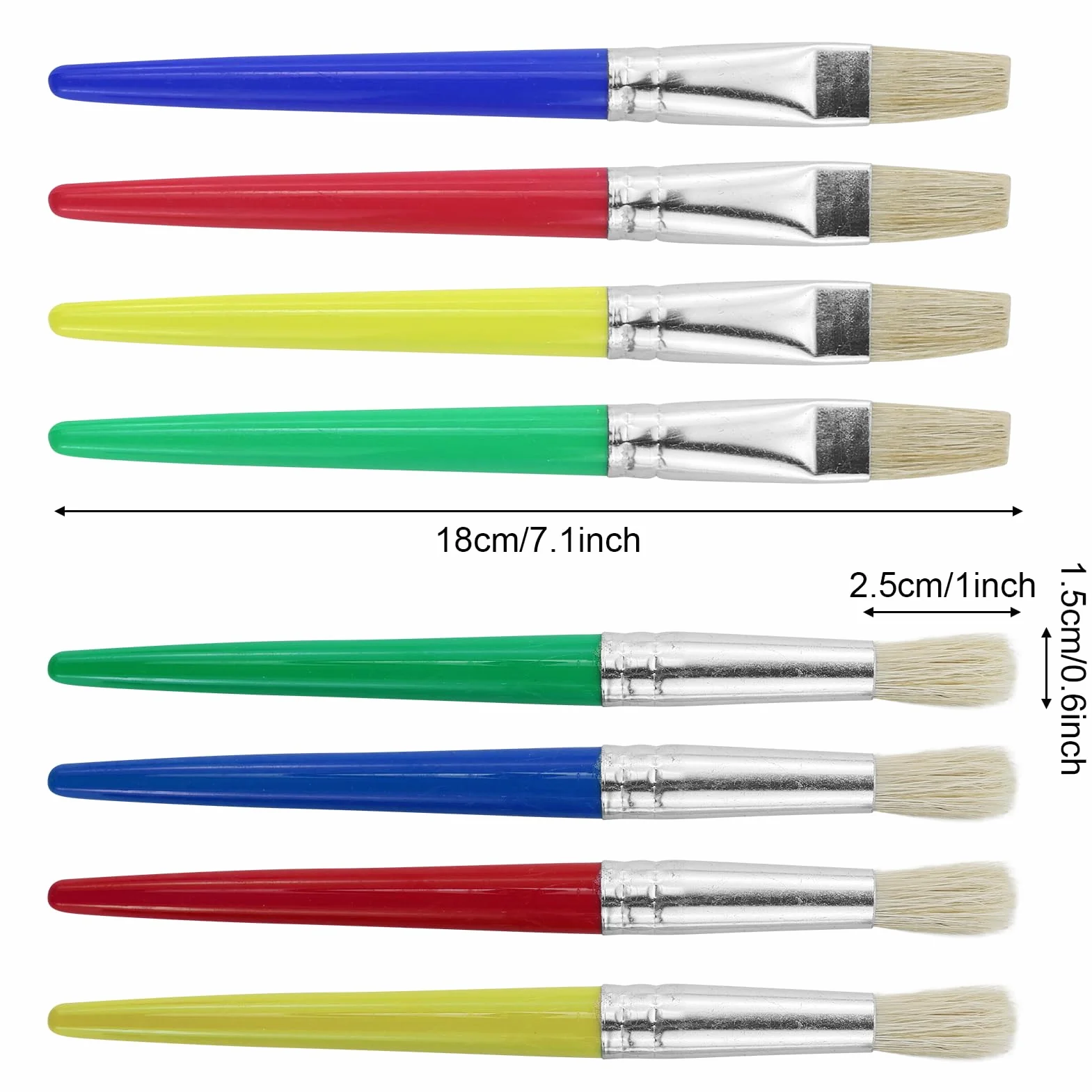 Pinceles de pintura para niños, redondo, preescolar, principiantes, 8 piezas