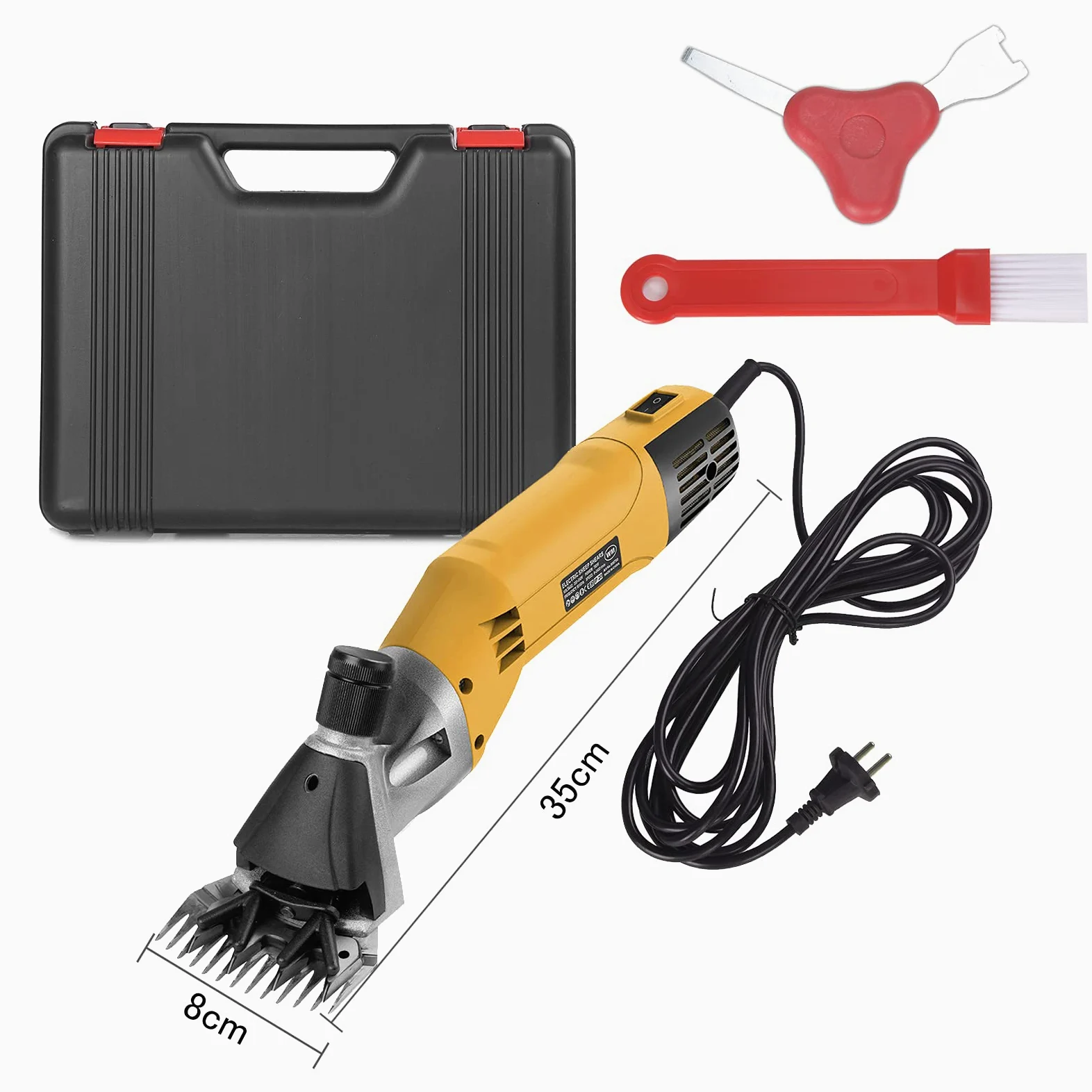 Vinteky 780W Esquiladora Ovejas, Cortapelos Eléctrico Profesional para Ovejas Alpacas Cabras, 6 Velocidades Ajustables (Amarillo)