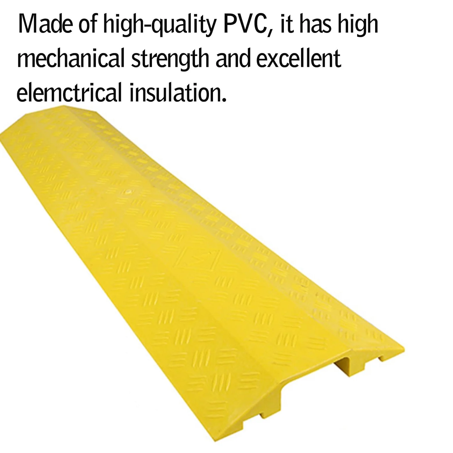 Reductor de velocidad de PVC, protector de cable de 1 canal, apto for uso en interiores en almacenes, hoteles y centros comerciales.