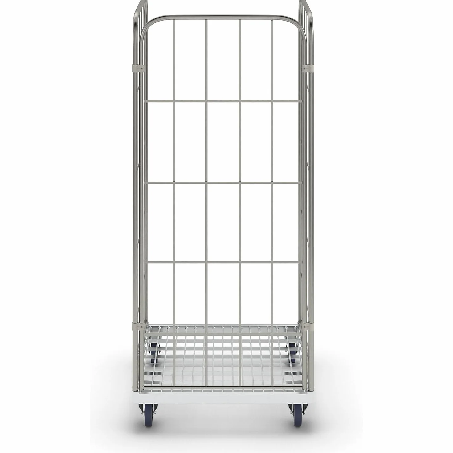 Contenedor rodante MODULAR, placa rodante de acero, rejilla por 3 lados.