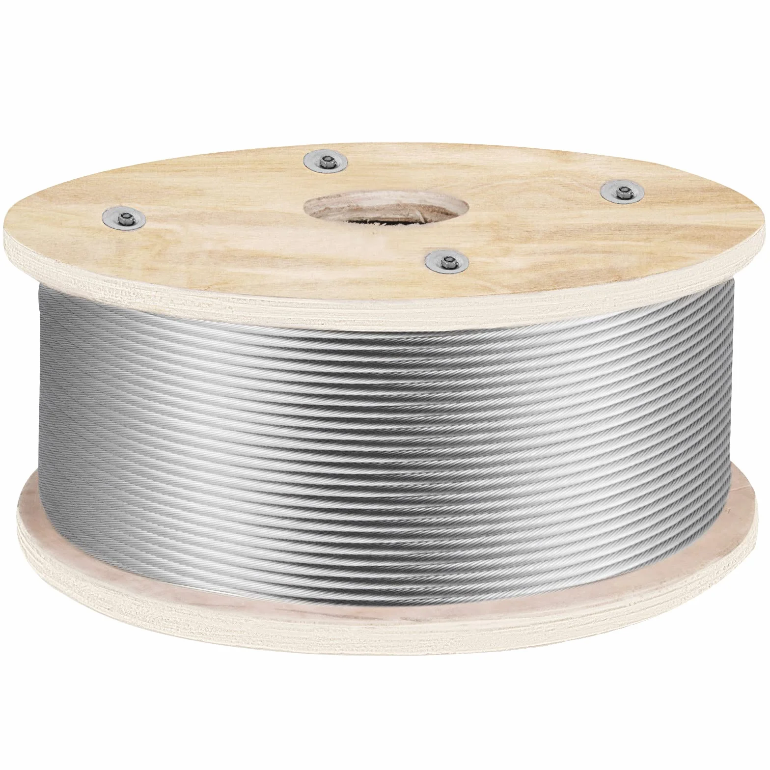VEVOR Cable de Acero Inoxidable 152 m Cable de Acero Inoxidable Bobina de 4,8 mm Cable de Suspensión 1x19 Hilos Resistencia a la Rotura 1905,1 kg para Barandillas de Escaleras Tendedero Colgar Luces