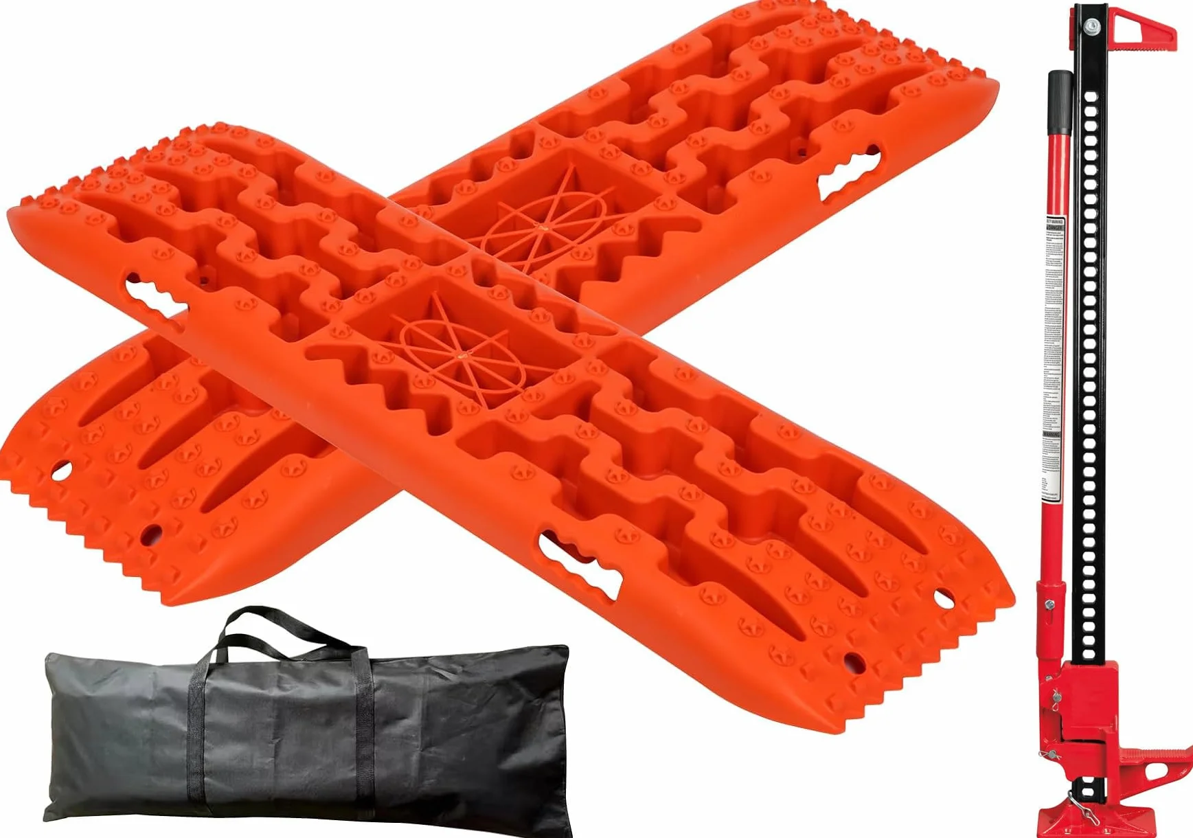 Gato de trinquete HI-Lift y Placas de traccion Todoterreno para desatascar Coche de Arena, Barro, Nieve (2 Piezas)