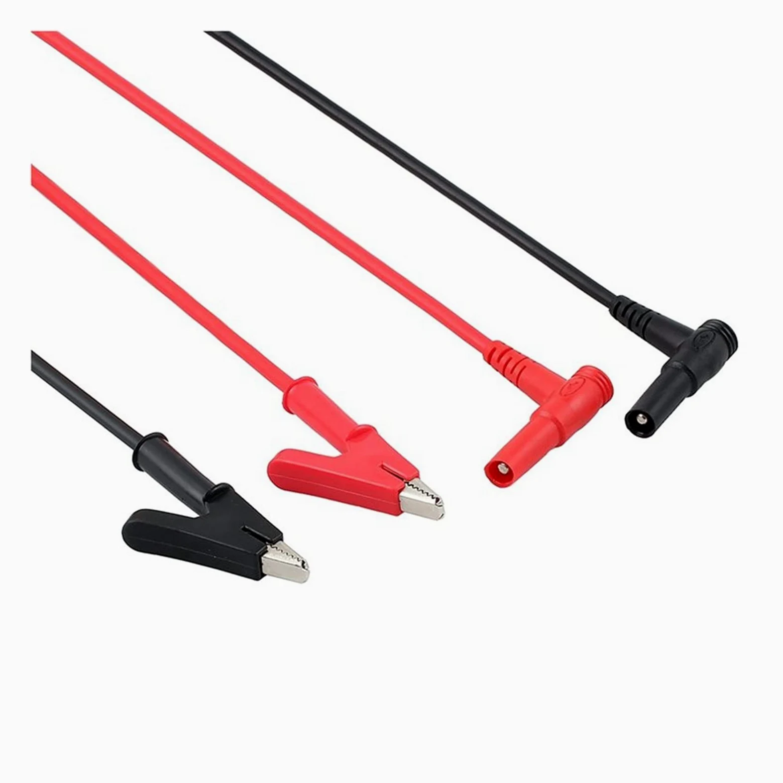 10PCS Conector Banana a Pinza de Cocodrilo Cable de Prueba Pinza de Cocodrilo Cable de Prueba de Laboratorio con Conector Banana Resistente 1M de Largo for Multímetro